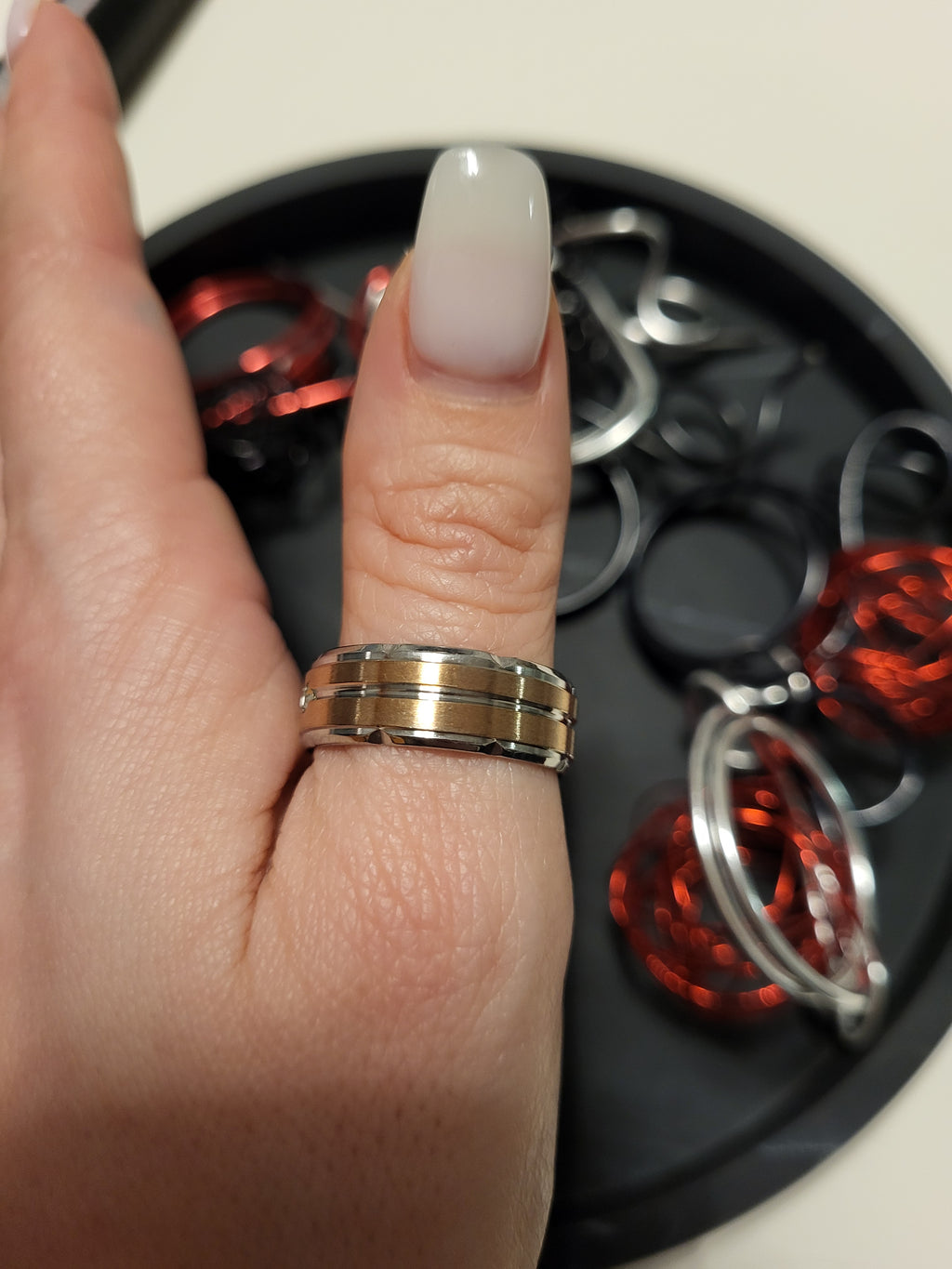 Bague homme acier inoxydable argenté taille 62 - 19,8 mm