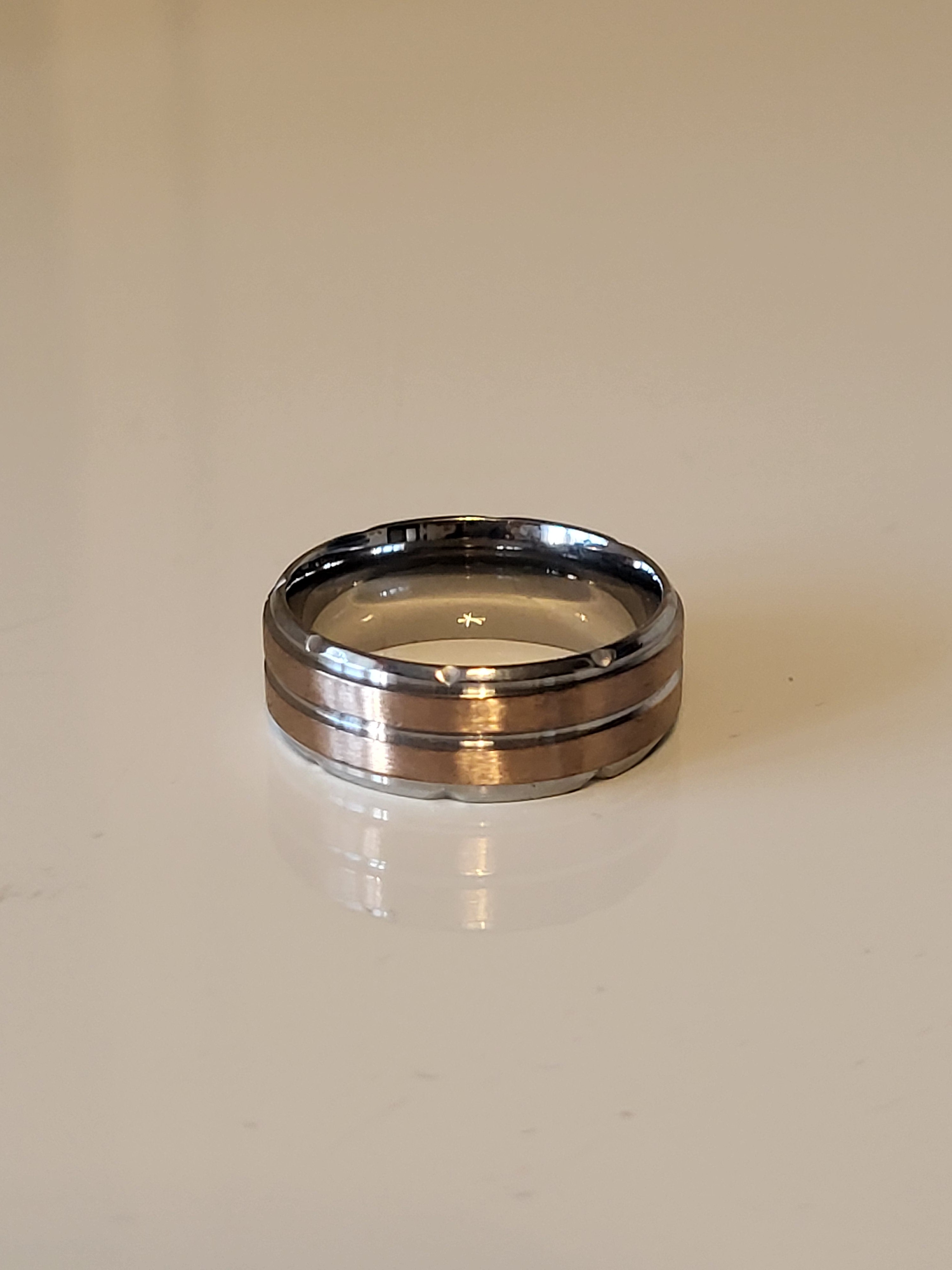 Bague homme acier inoxydable argenté taille 62 - 19,8 mm