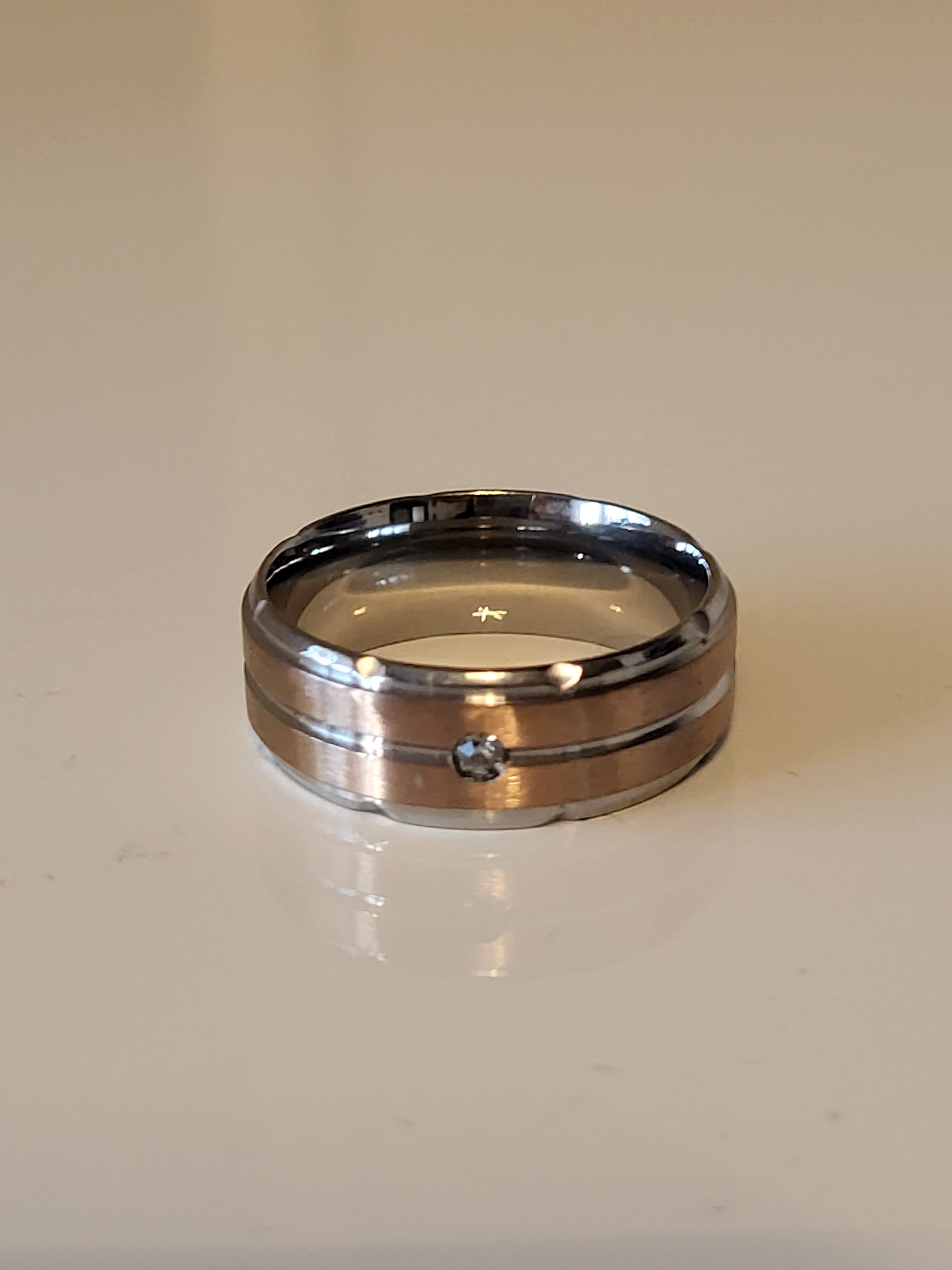 Bague homme acier inoxydable argenté taille 62 - 19,8 mm