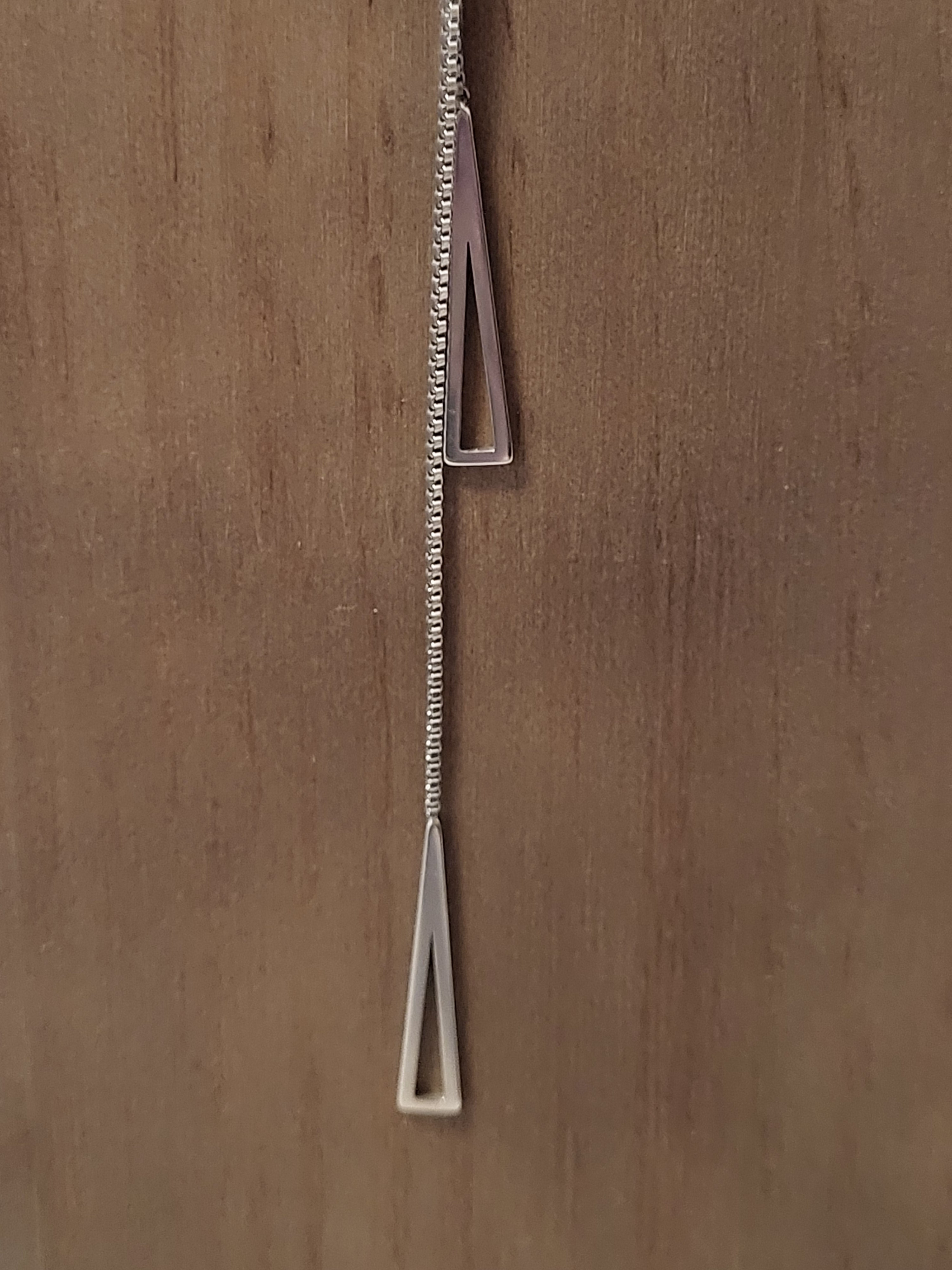 Collier acier inoxydable forme géométrique Y