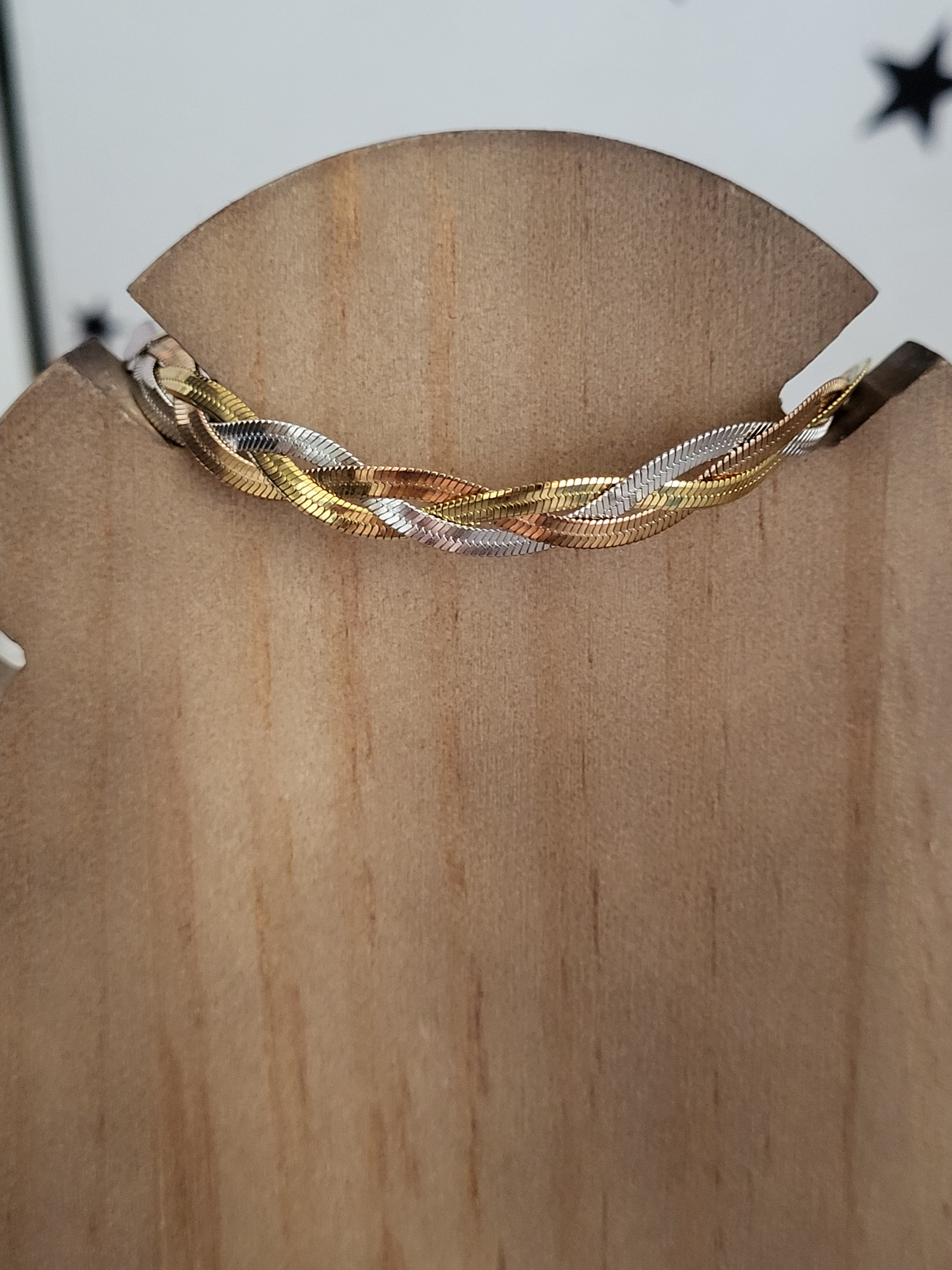 Parure bijou acier inoxydable argenté et doré bracelet et collier