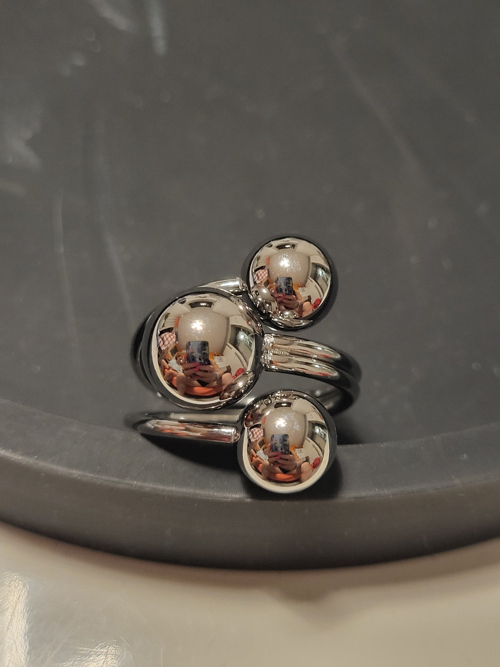 Bague circulaire acier inoxydable argenté taille 56 - 17,8 mm
