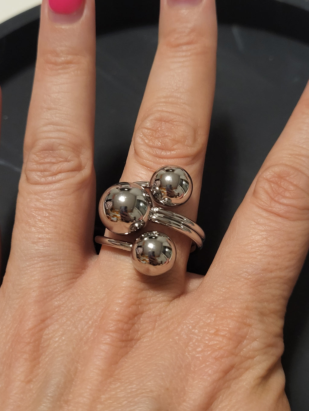 Bague circulaire acier inoxydable argenté taille 56 - 17,8 mm
