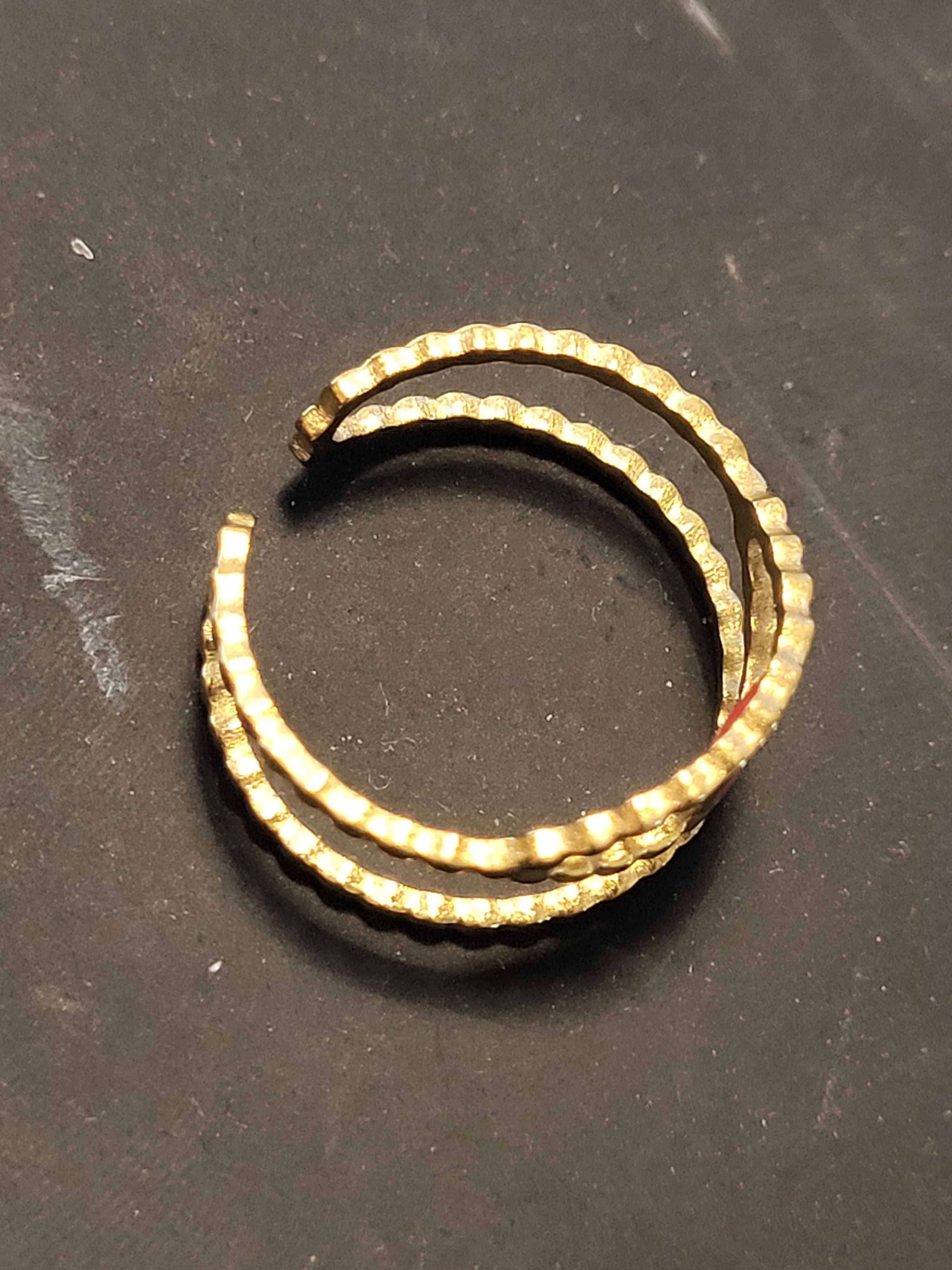 Bague ajustable acier inoxydable œil rose
