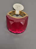 Bague acier inoxydable doré cristal rouge taille 8