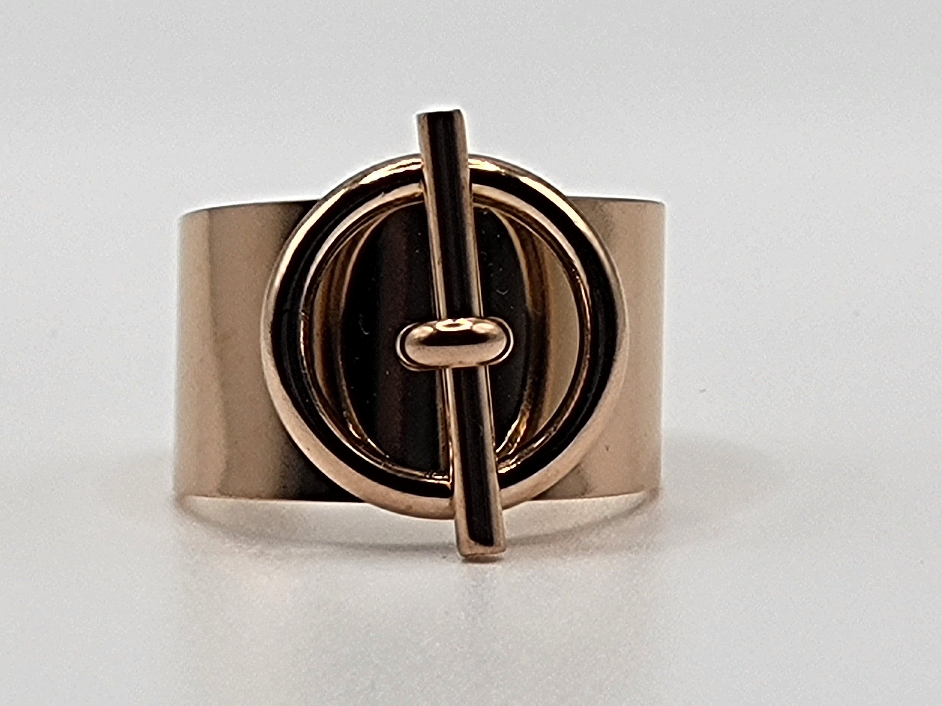 Bague ajustable acier inoxydable Hip-hop Dorée