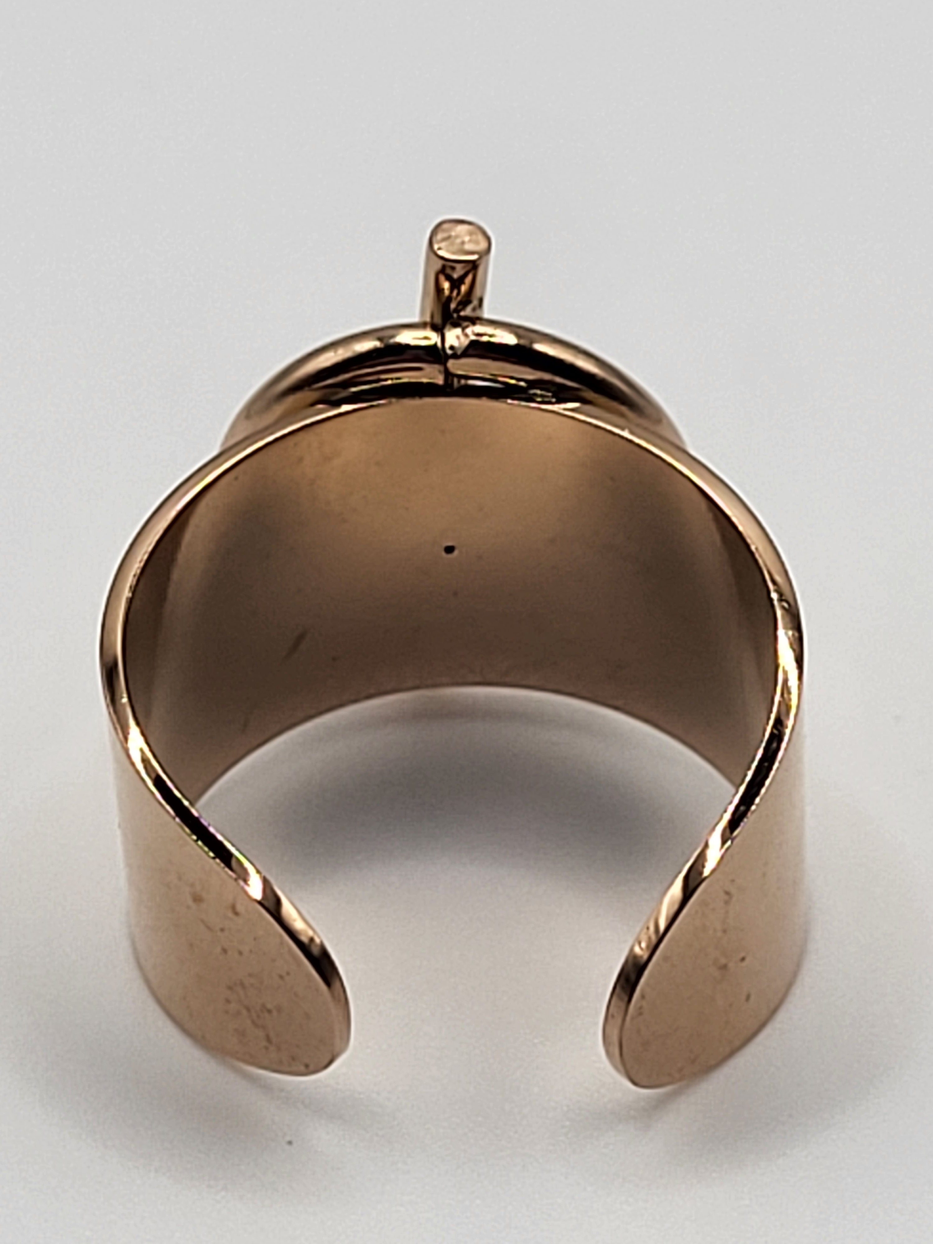 Bague ajustable acier inoxydable Hip-hop Dorée