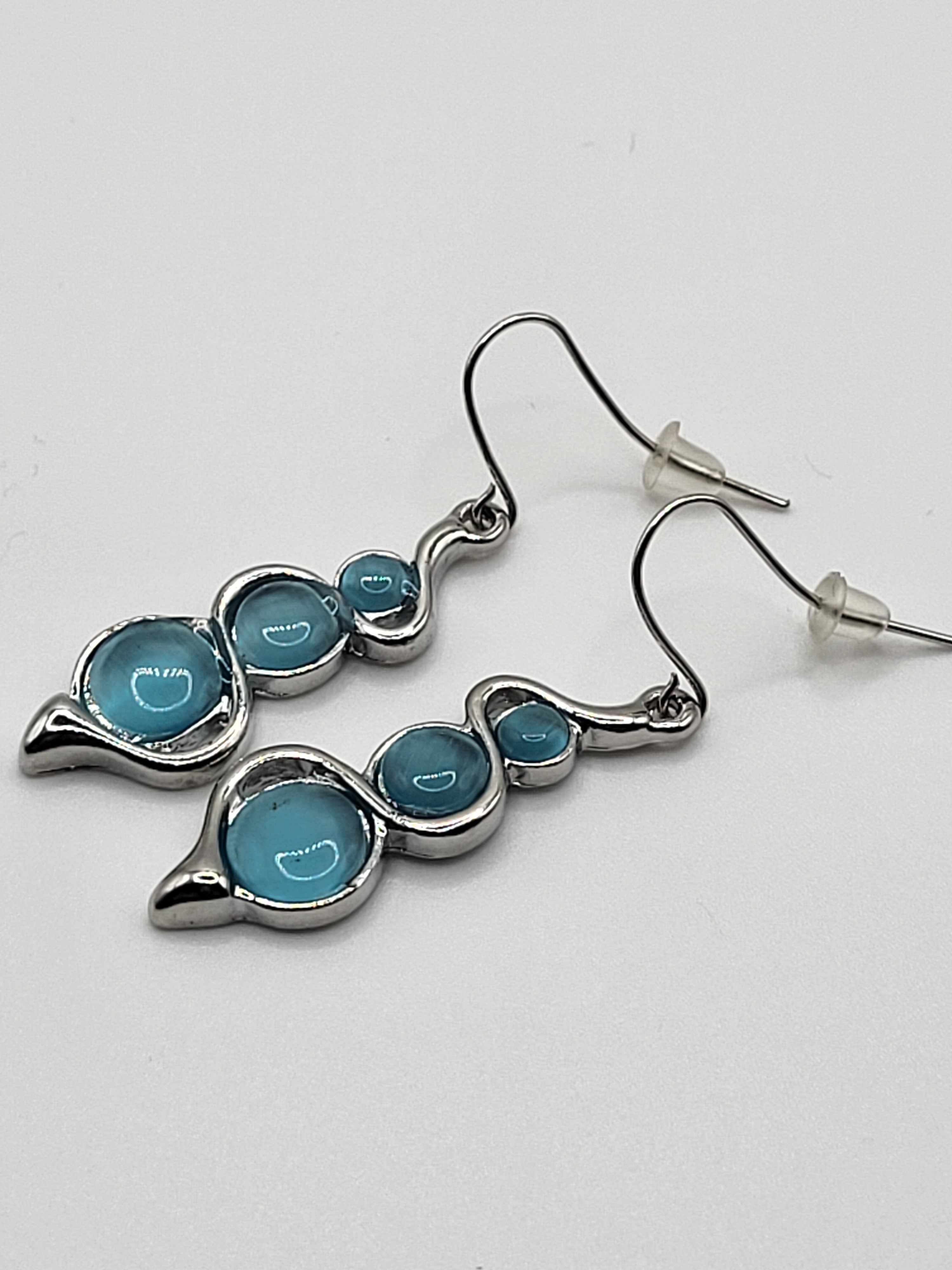 Boucles d'oreilles fantaisie bleues