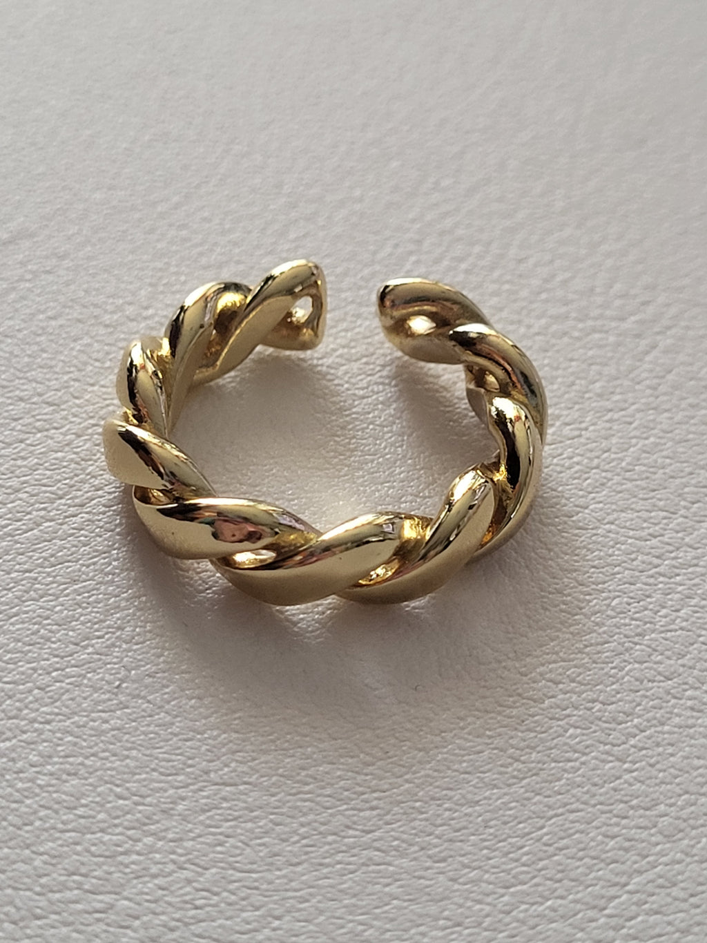 Bague ouverte ajustable acier inoxydable chaîne torsadée