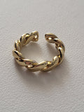 Bague ouverte ajustable acier inoxydable chaîne torsadée
