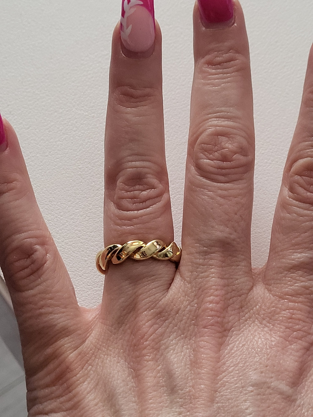 Bague ouverte ajustable acier inoxydable chaîne torsadée