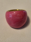 Bague acier inoxydable doré ronde rose taille 54 - 17,2 mm