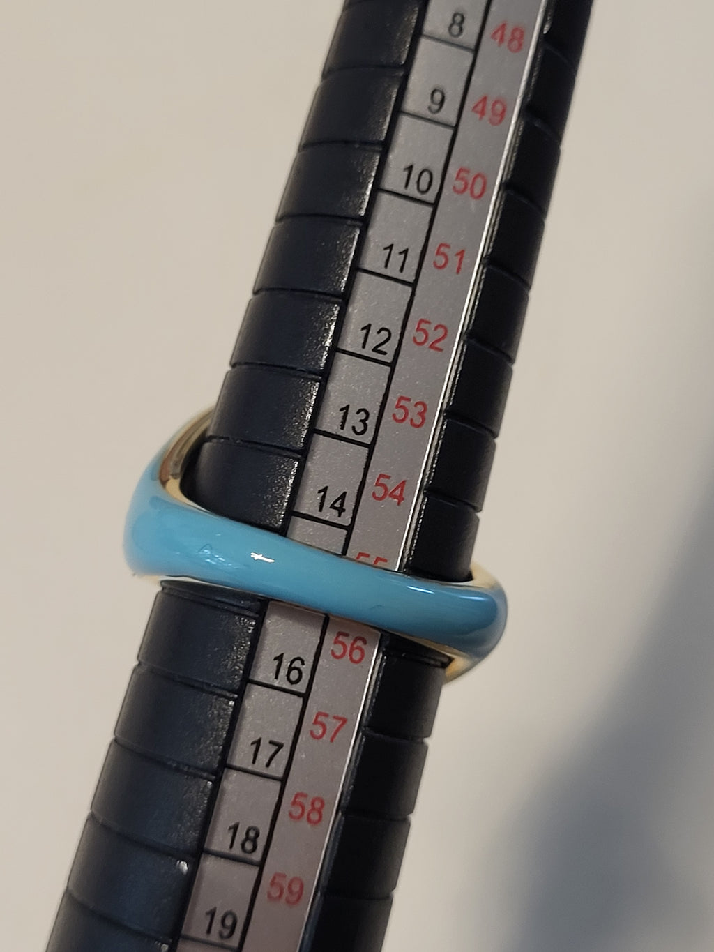 Bague torsadée acier inoxydable doré géométrique bleu turquoise taille 55 - 17,5 mm
