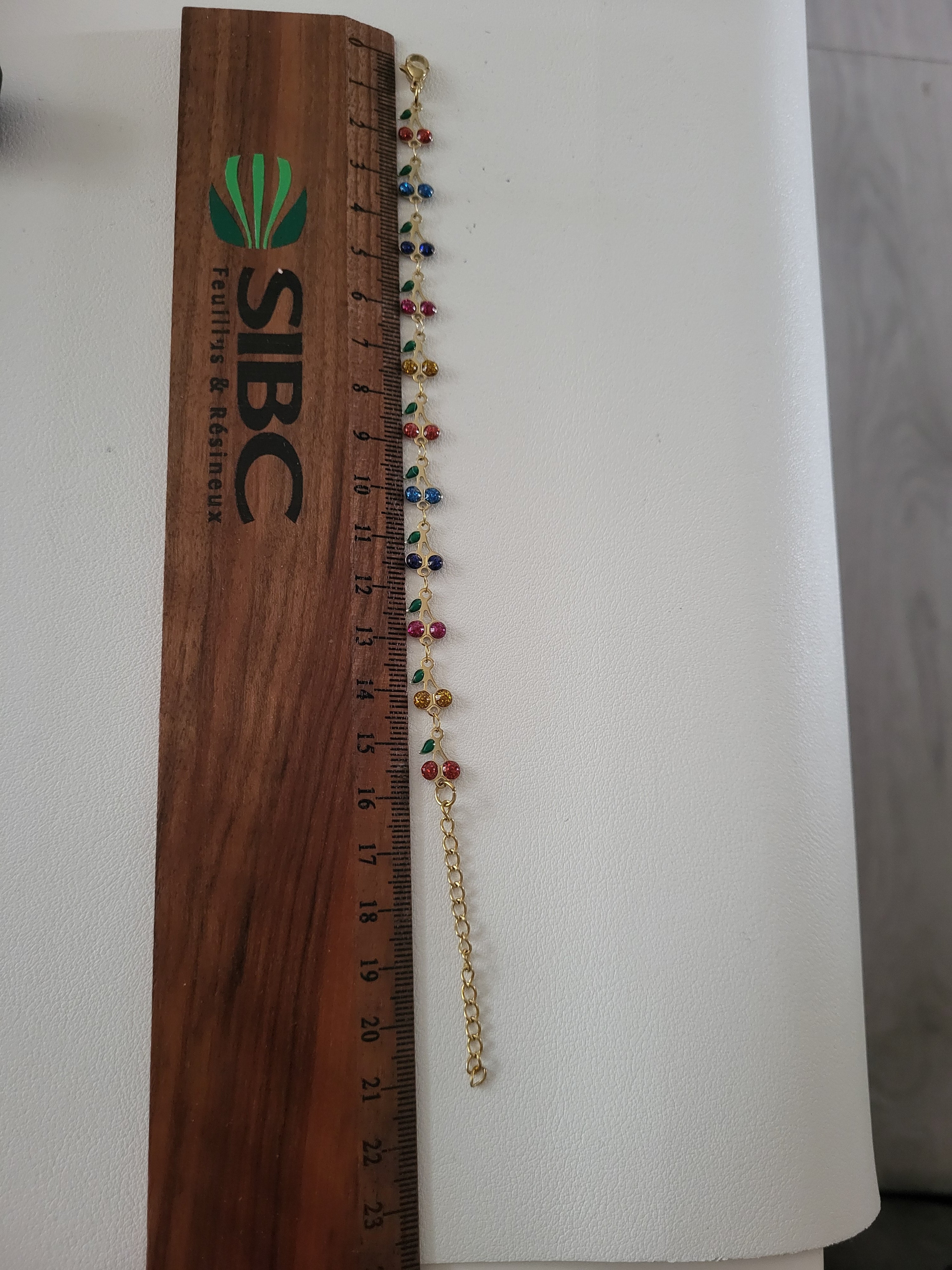 Bracelet acier inoxydable cerise
