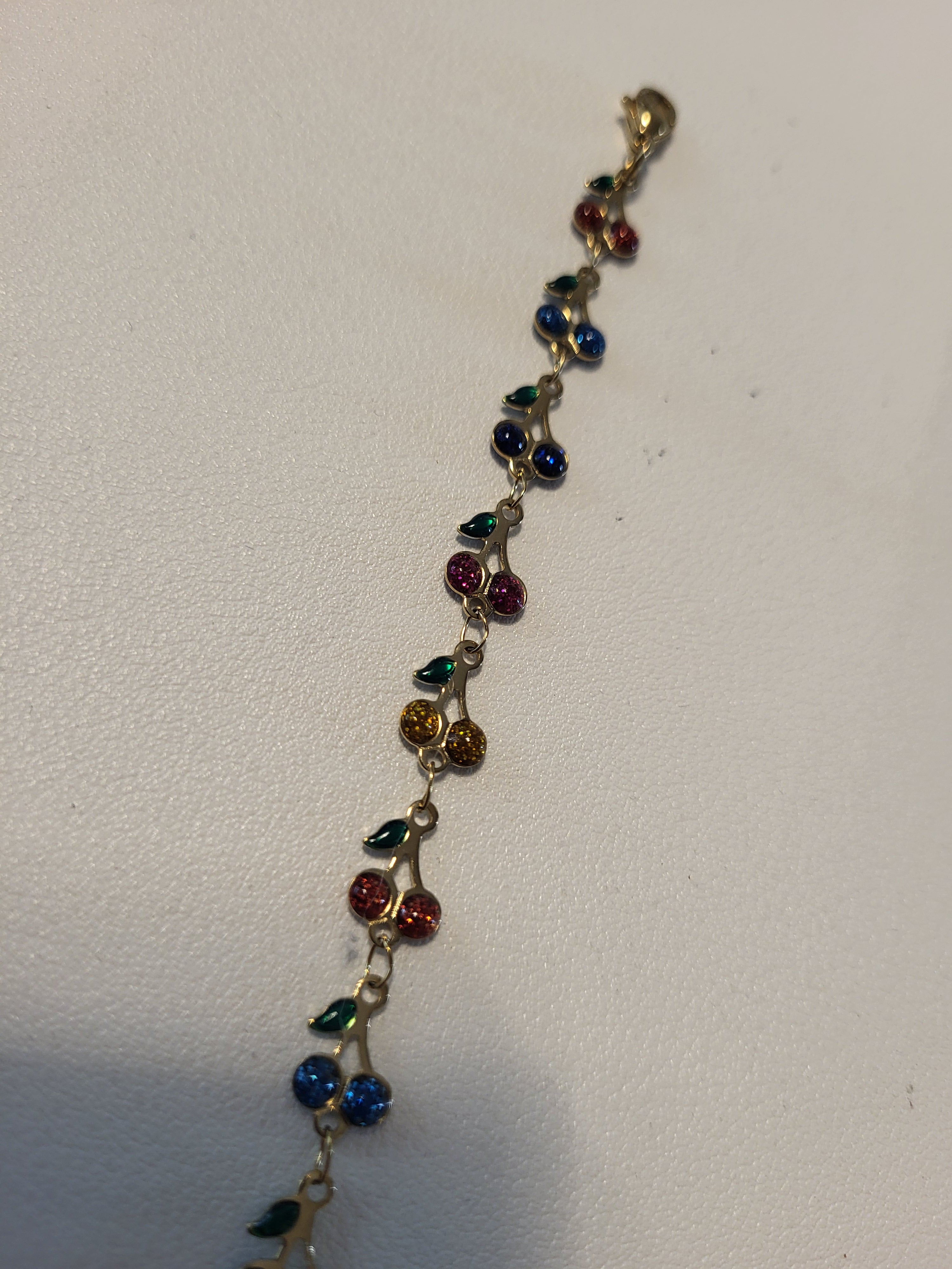 Bracelet acier inoxydable cerise