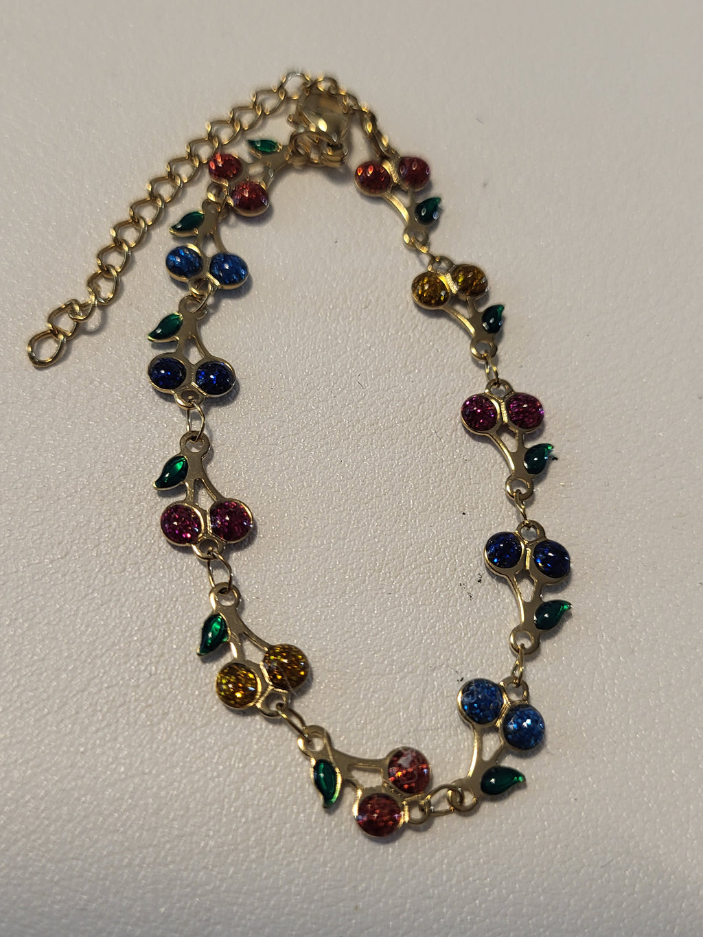 Bracelet acier inoxydable cerise