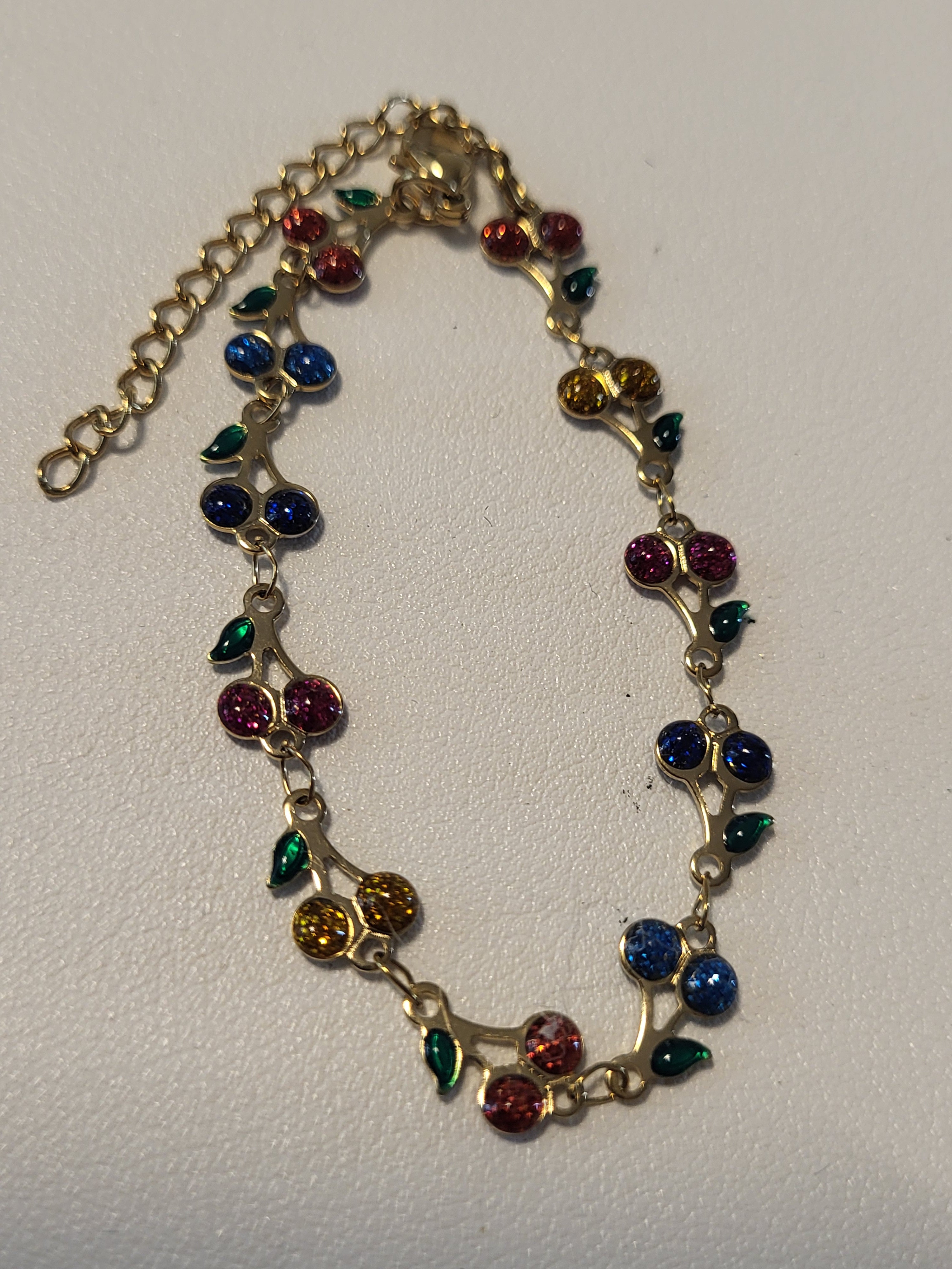 Bracelet acier inoxydable cerise