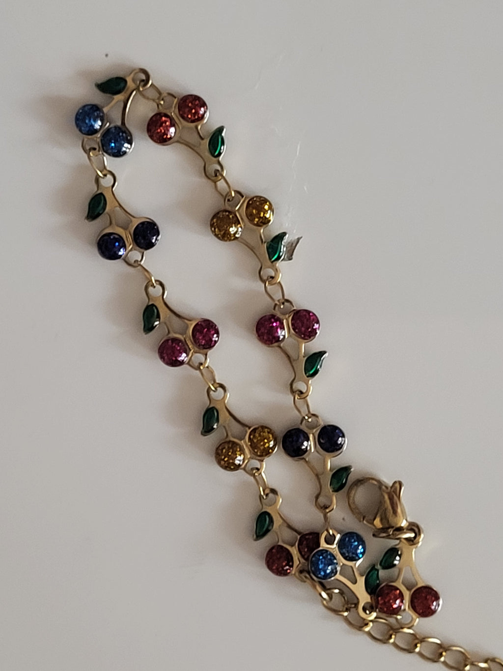 Bracelet acier inoxydable cerise
