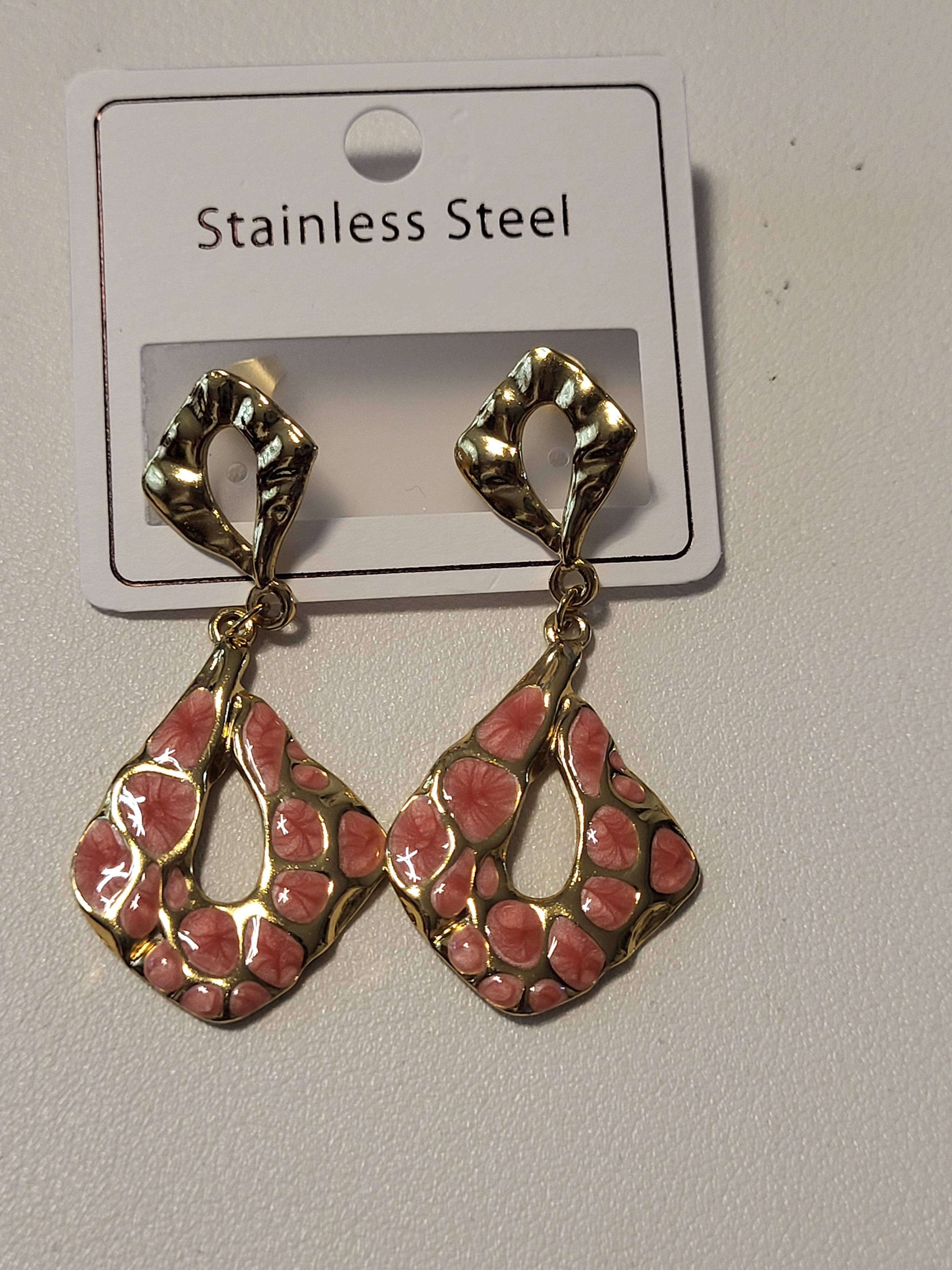 Boucles d'oreilles pendantes losange