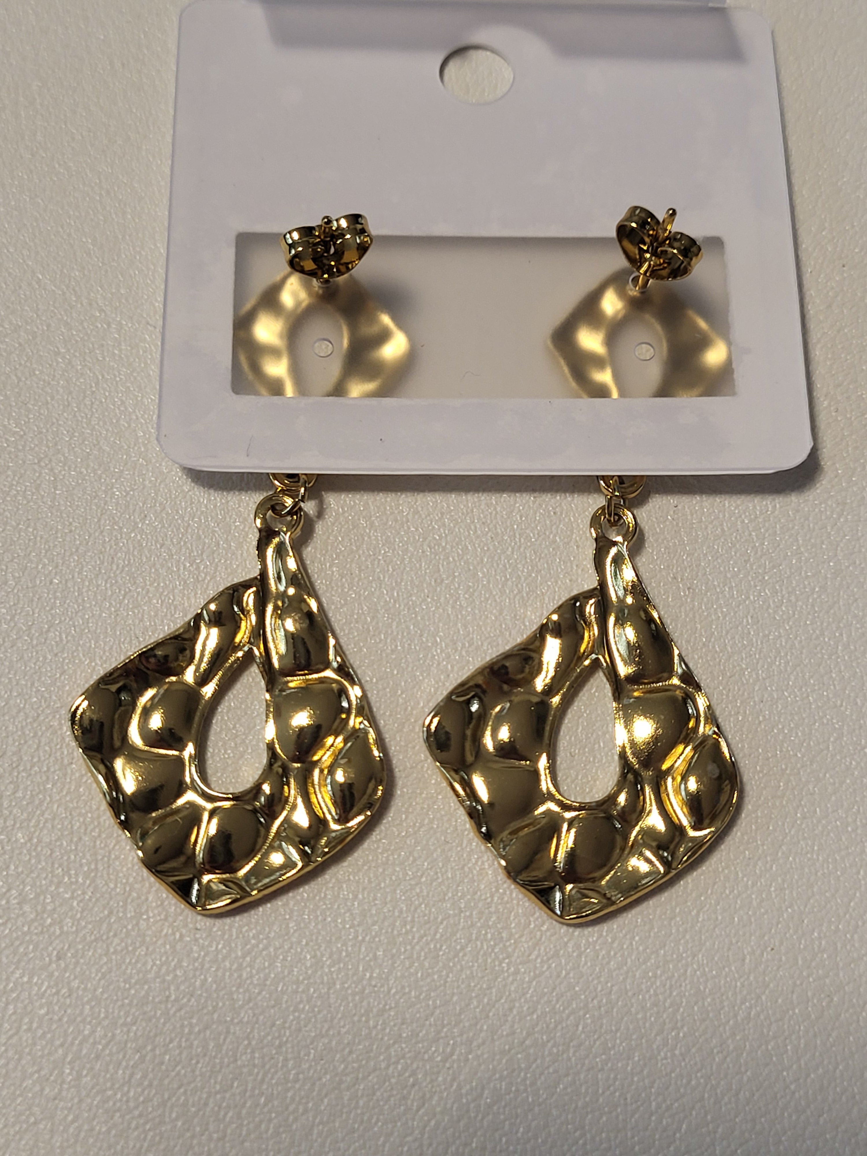Boucles d'oreilles pendantes losange