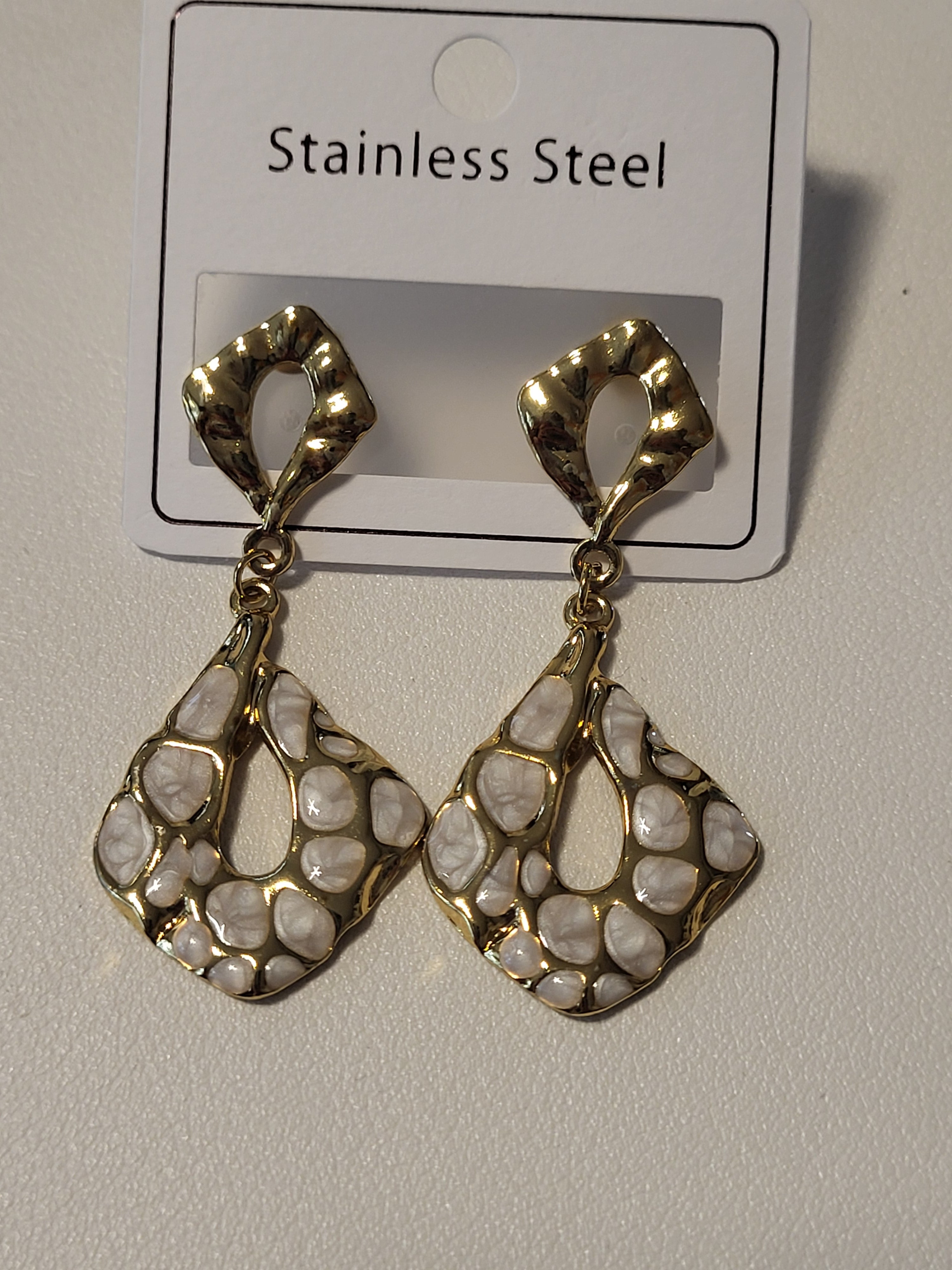 Boucles d'oreilles pendantes losange