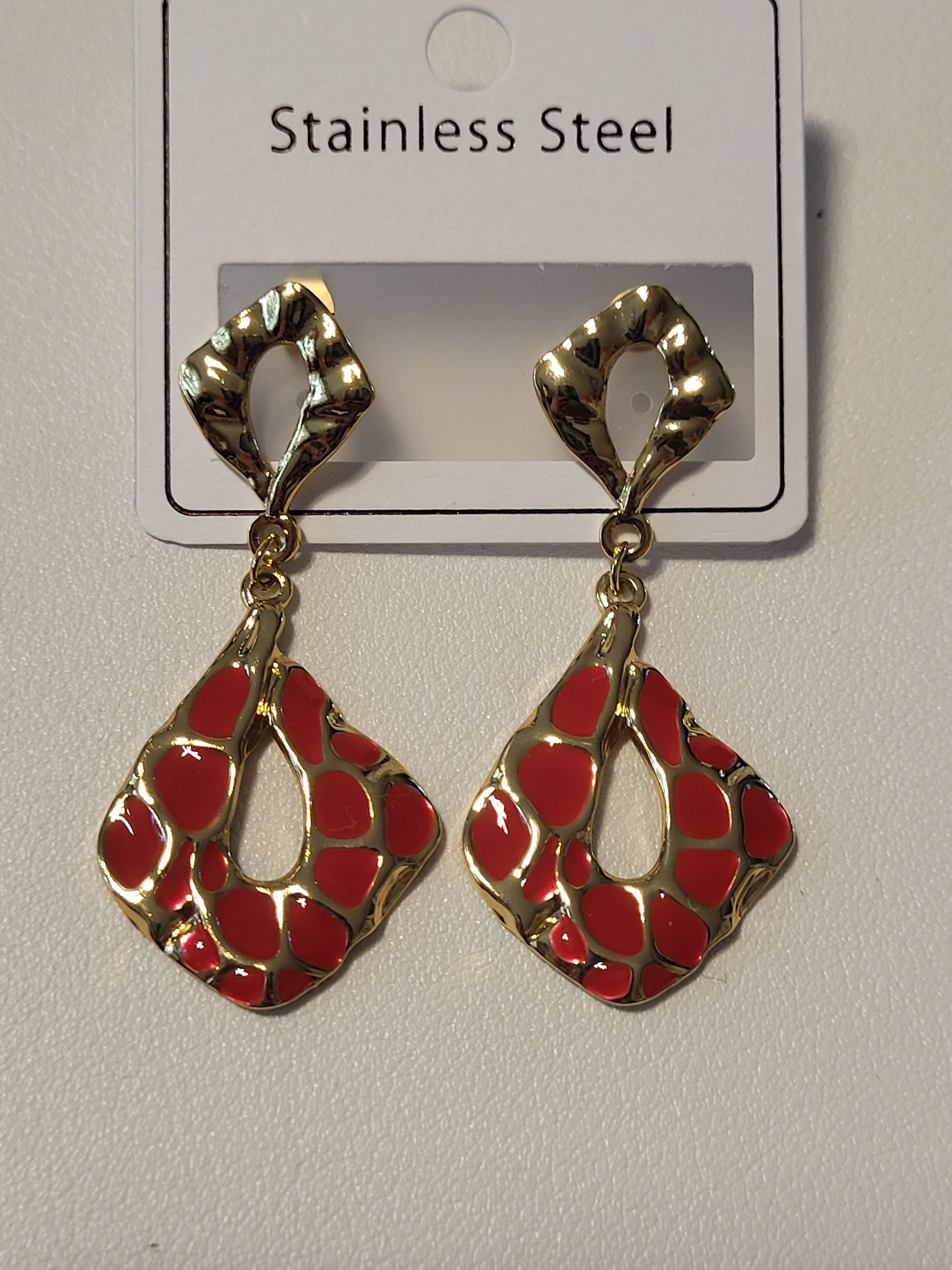 Boucles d'oreilles pendantes losange