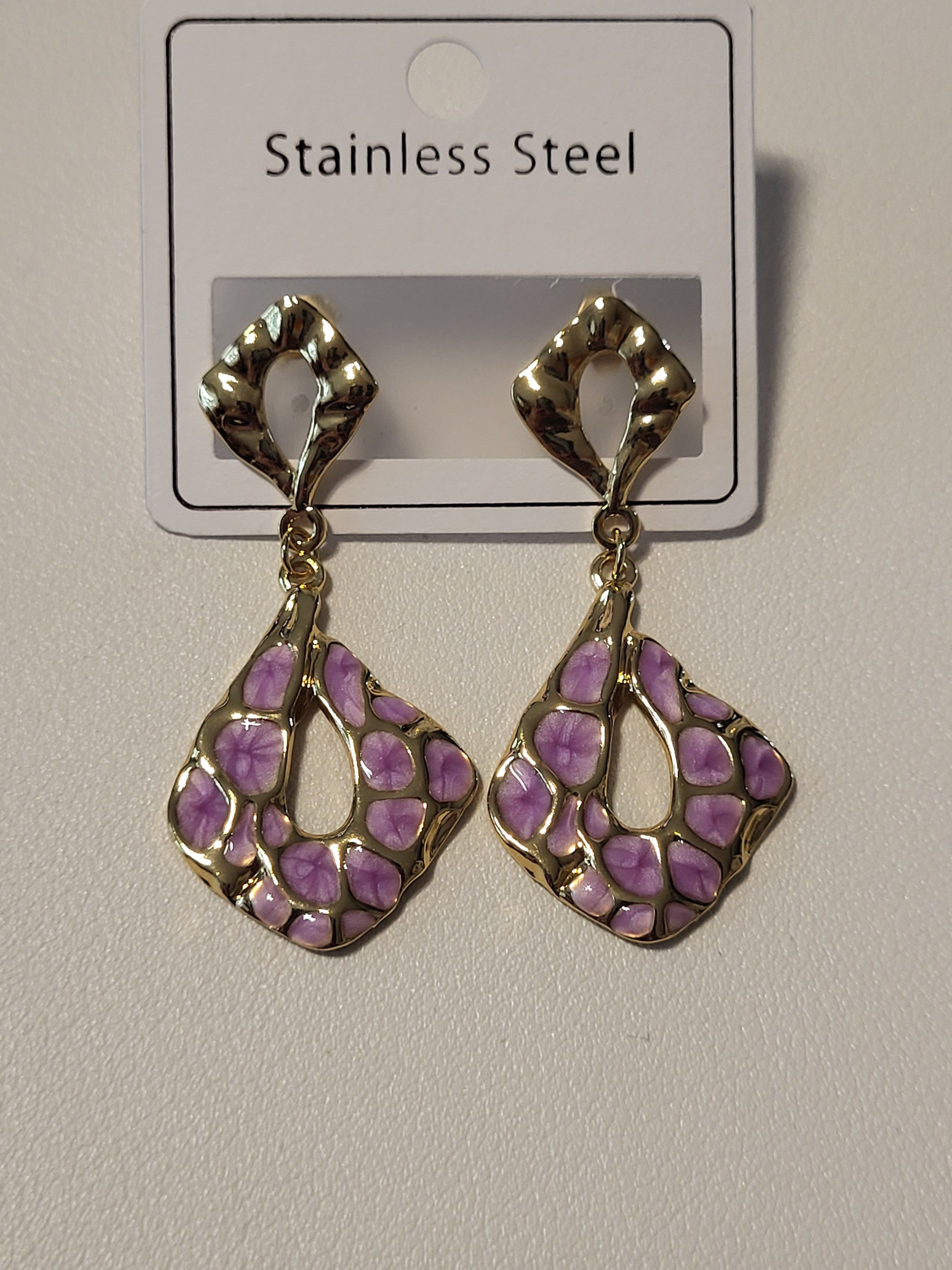 Boucles d'oreilles pendantes losange