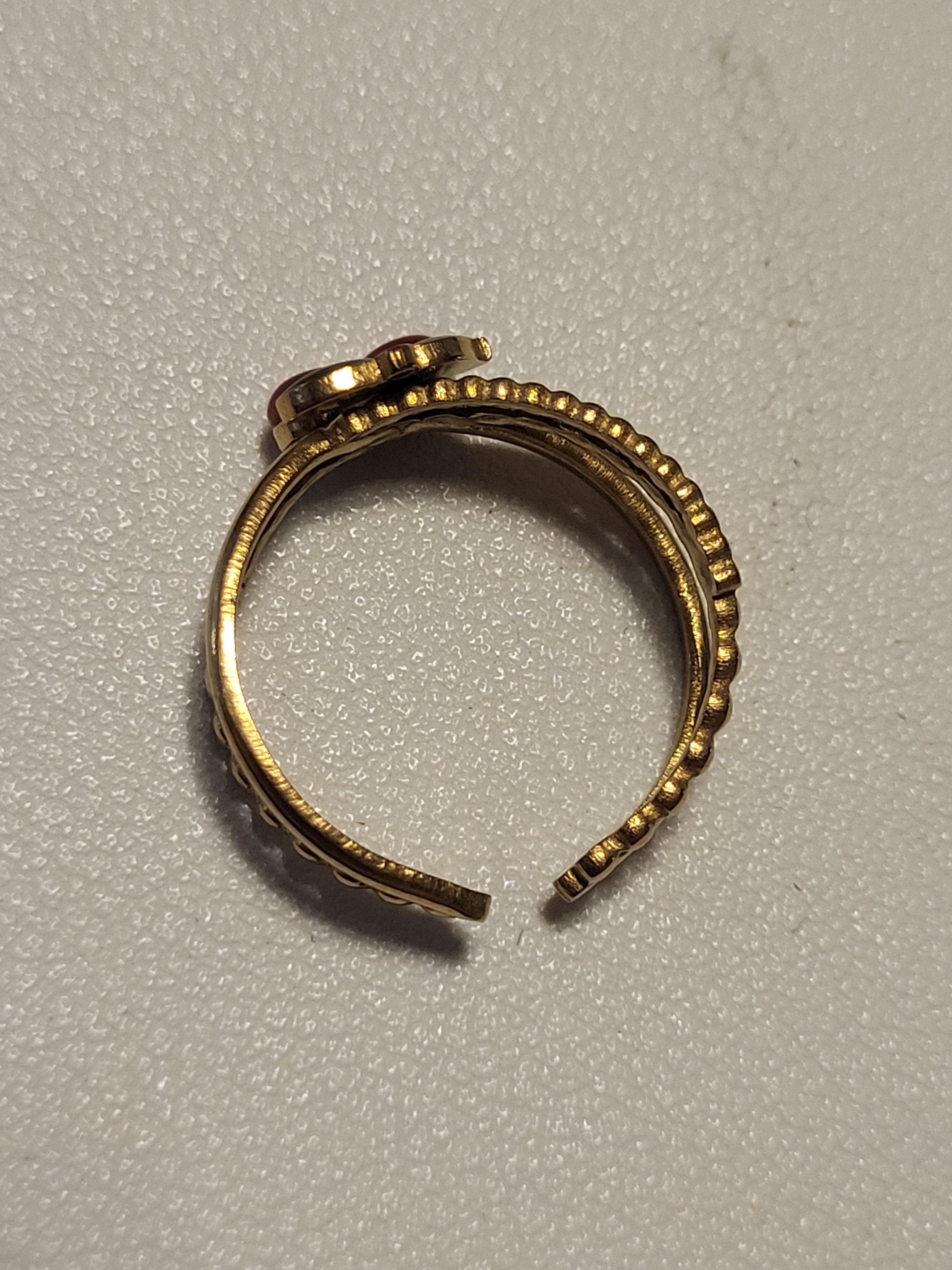 Bague ouverte en forme de cerise dorée acier inoxydable