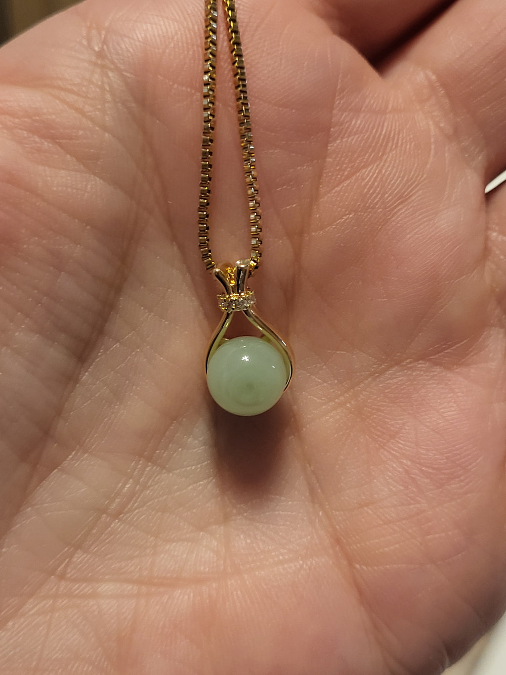 Collier pendentif acier inoxydable doré avec bille
