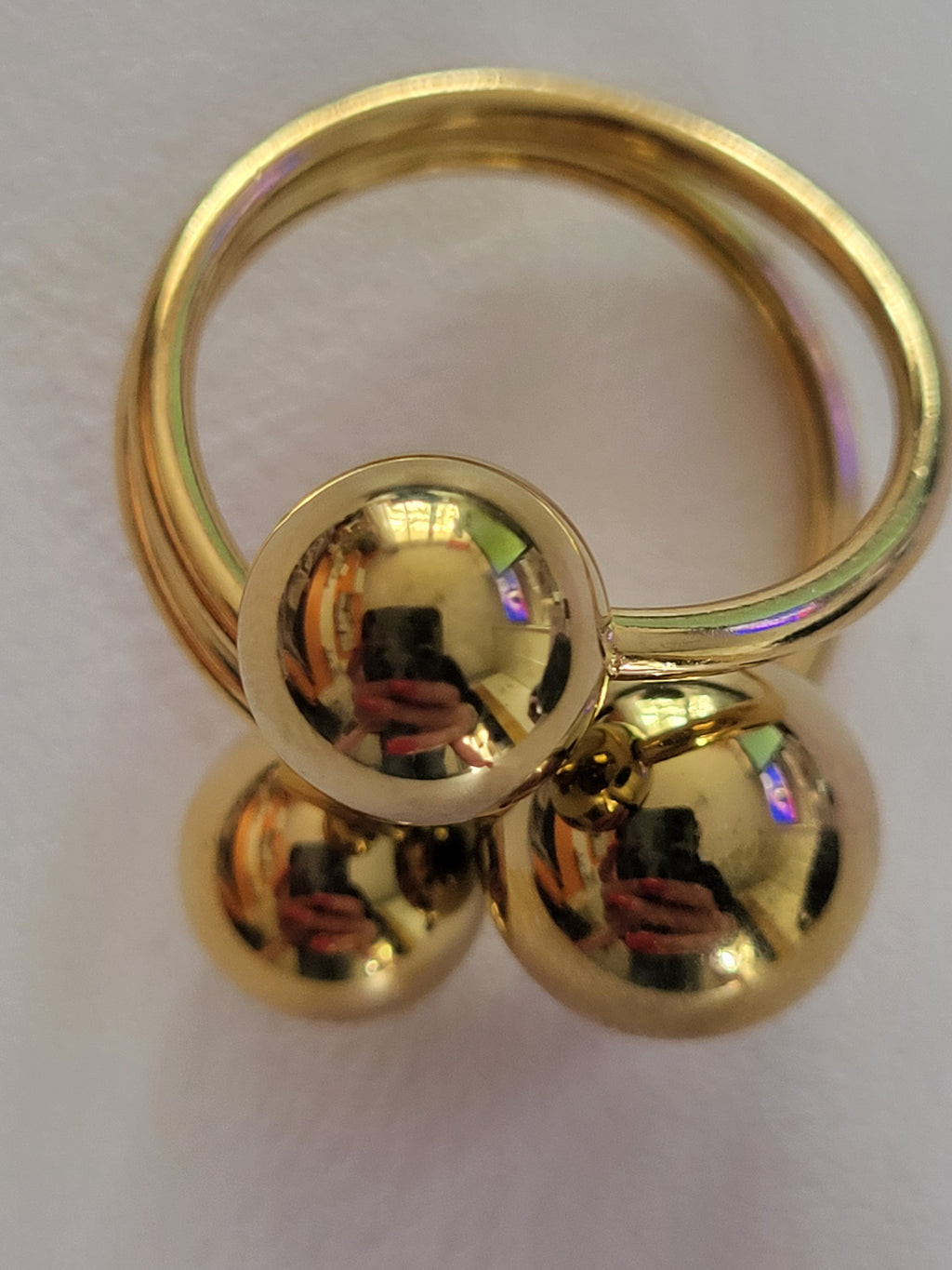 Bague circulaire acier inoxydable dorée taille 56 - 17,8 mm