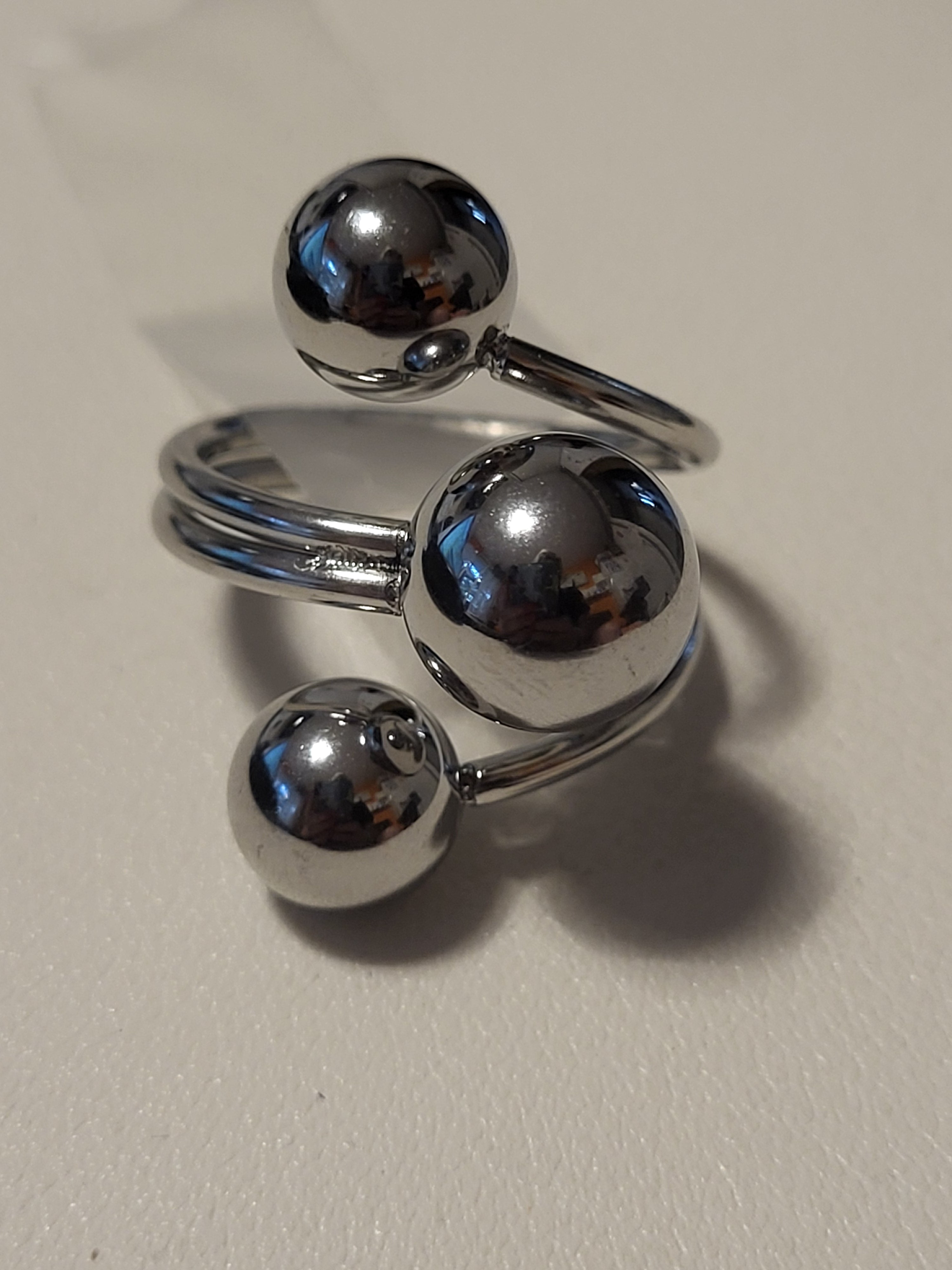 Bague circulaire acier inoxydable argenté taille 56 - 17,8 mm