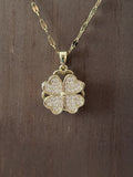 Collier acier inoxydable doré trèfle à 4 feuilles rotatif 40 + 5 cm