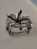Bague ouverte étoile de mer et animaux marins argenté