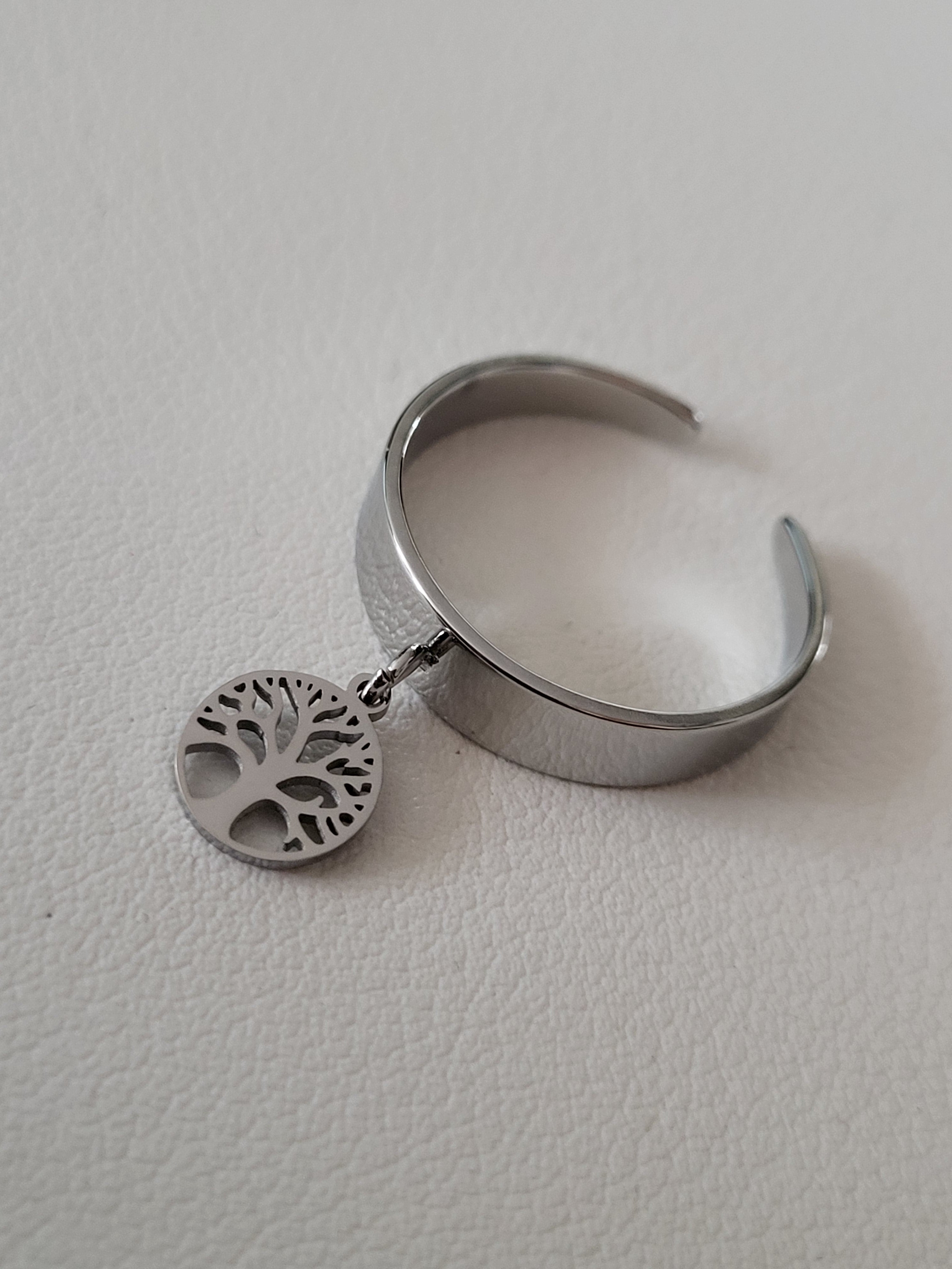Bague acier inoxydable breloque Arbre de vie