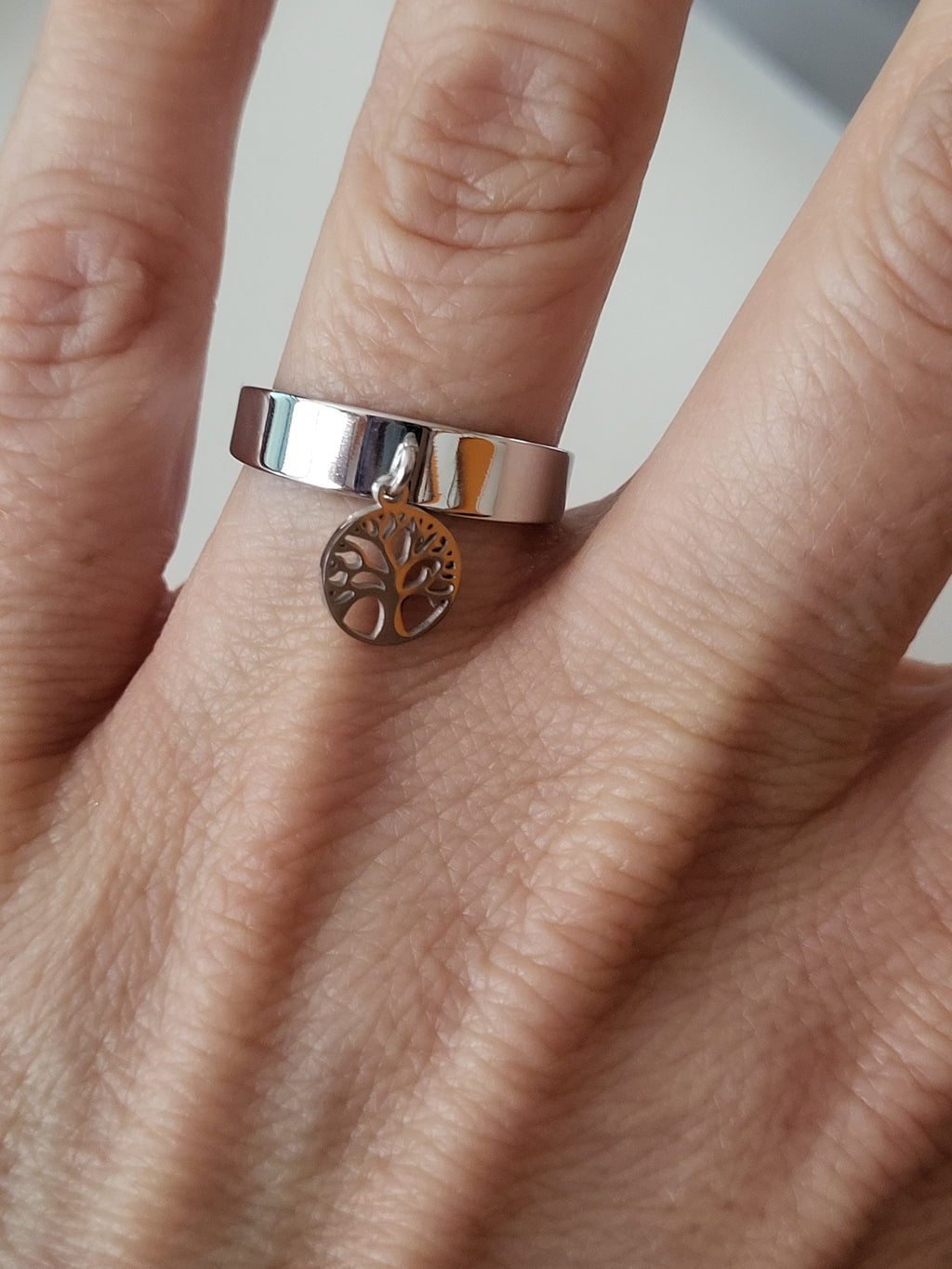 Bague acier inoxydable breloque Arbre de vie