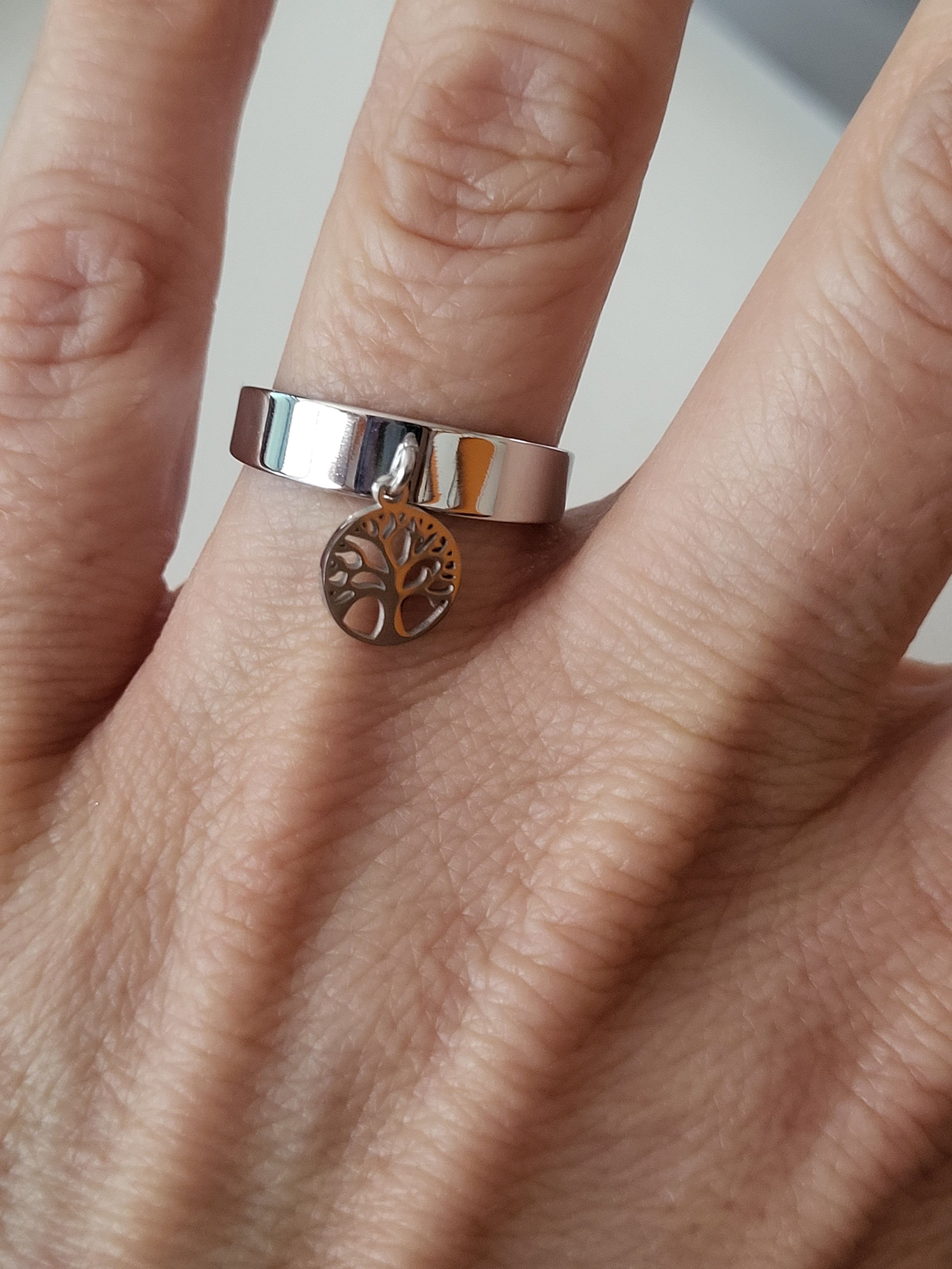Bague acier inoxydable breloque Arbre de vie