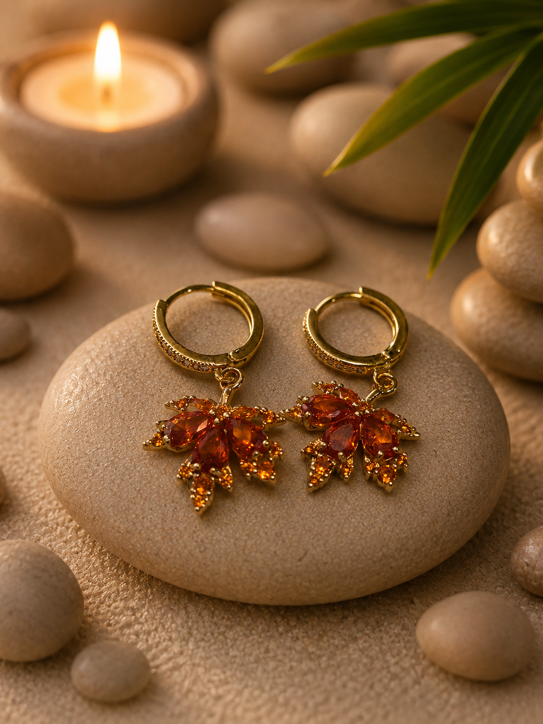 Boucles d'Oreilles Feuille d'Érable Rouge en Acier Inoxydable – Élégantes & Légères