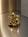 Bague circulaire acier inoxydable dorée taille 56 - 17,8 mm