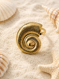 Bague dorée ajustable escargot de mer