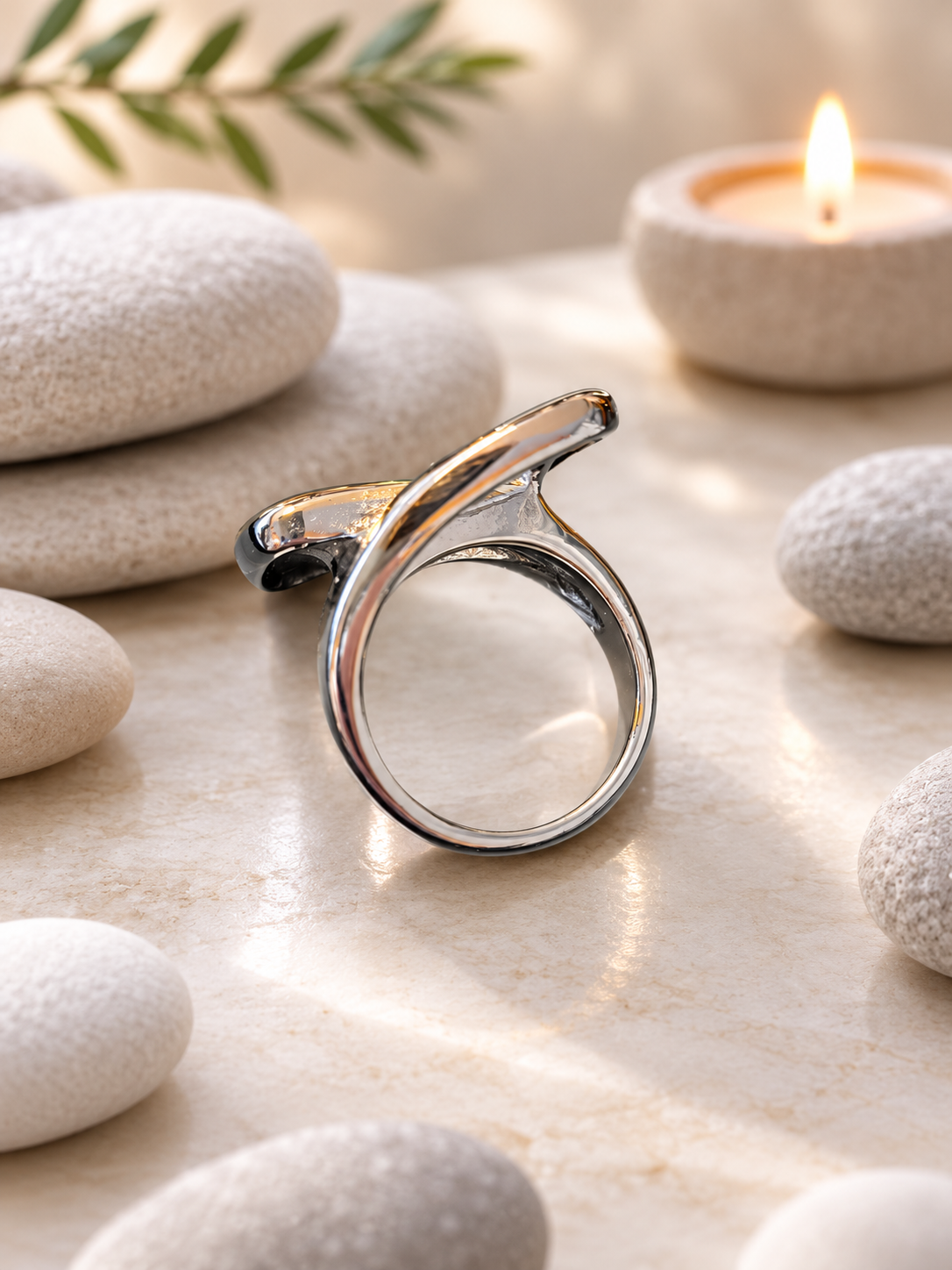 Bague Bicolore Infini en Acier Inoxydable Doré & Argenté – Taille 57 – Design Élégant