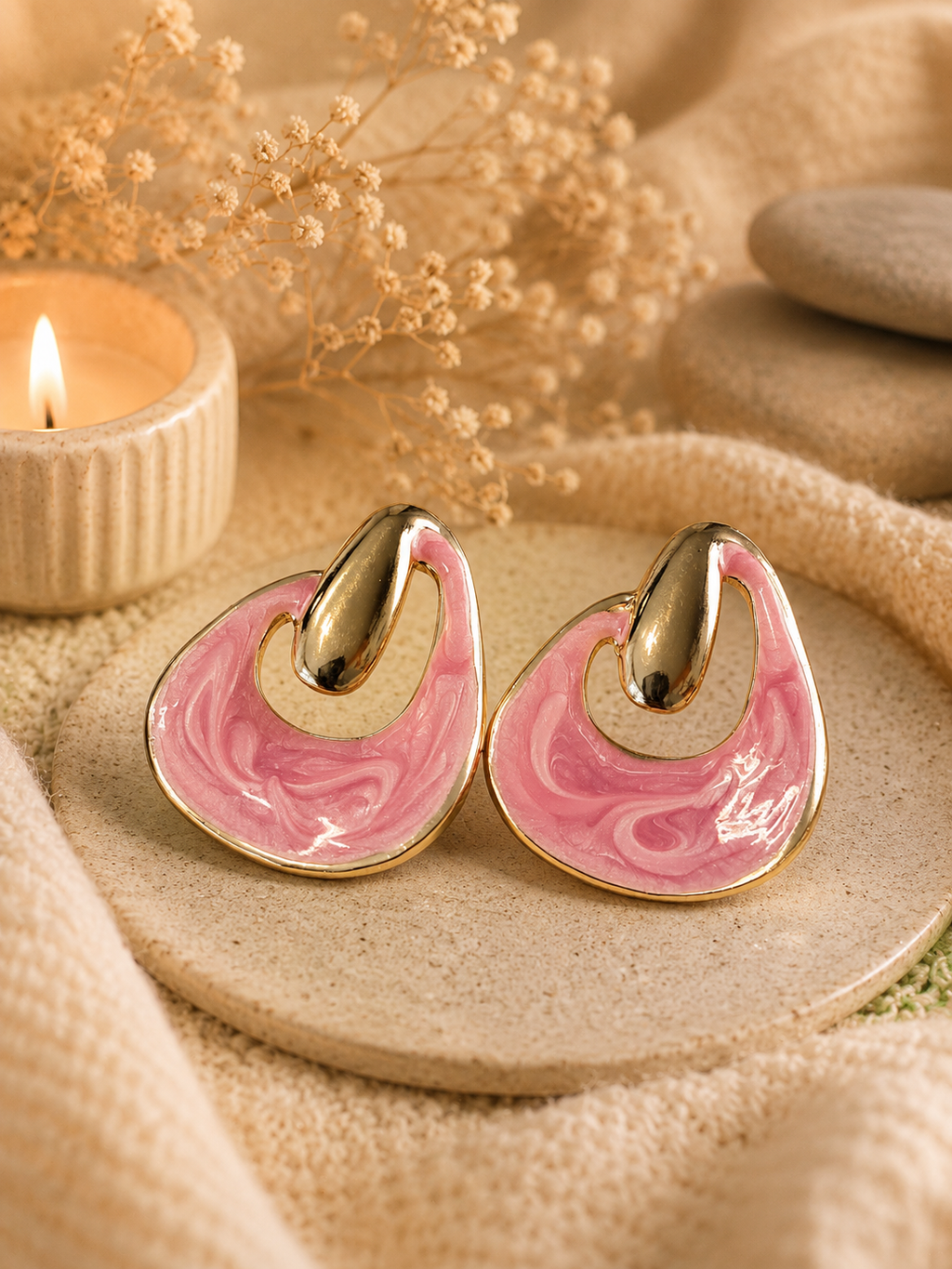 Boucles d'oreilles rond irrégulier