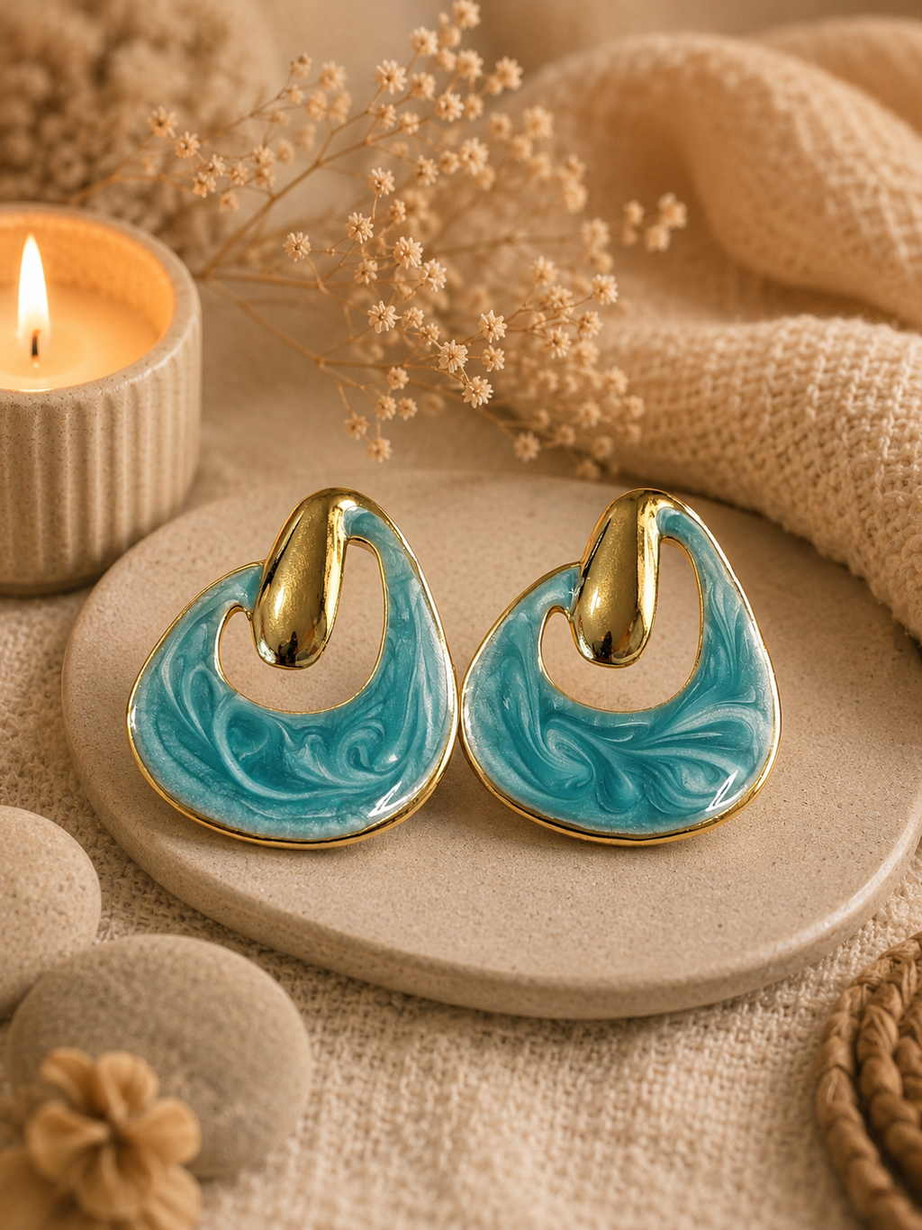 Boucles d'oreilles rond irrégulier