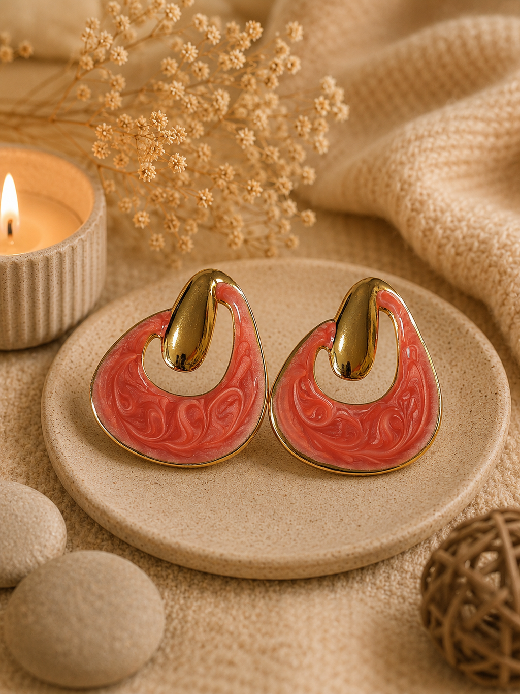 Boucles d'oreilles rond irrégulier