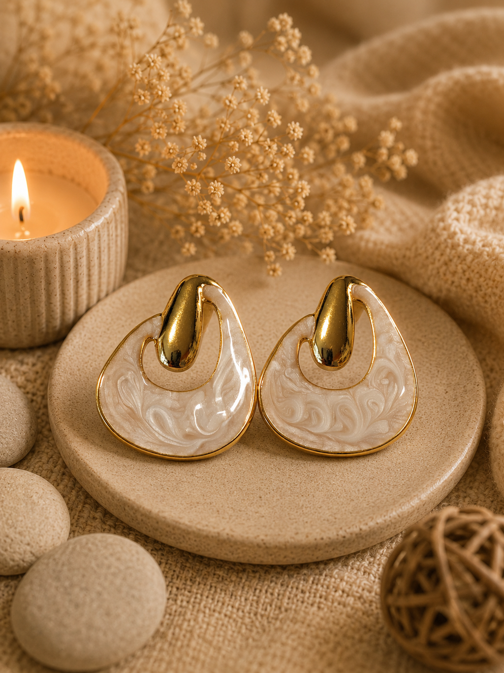 Boucles d'oreilles rond irrégulier