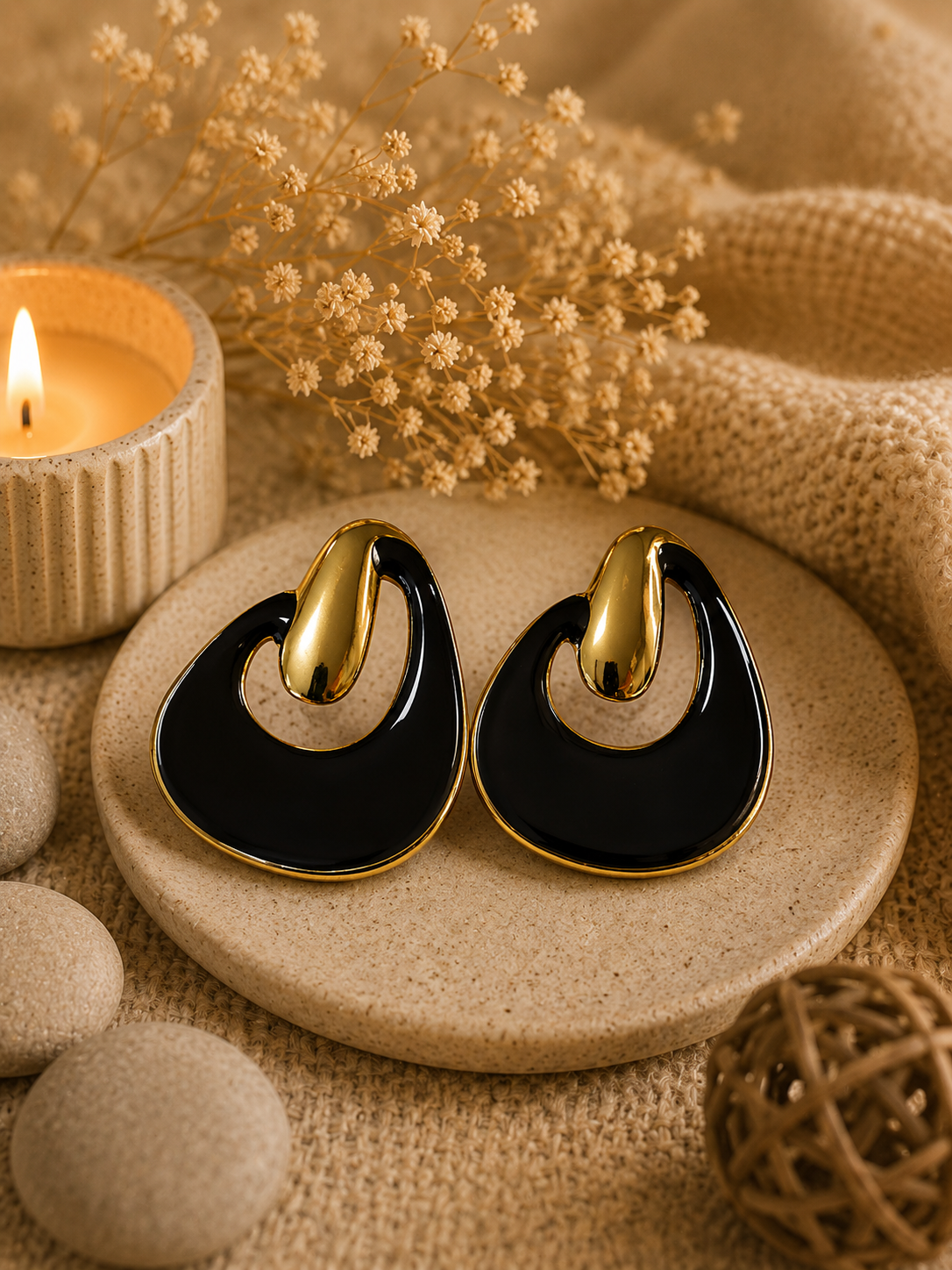 Boucles d'oreilles rond irrégulier