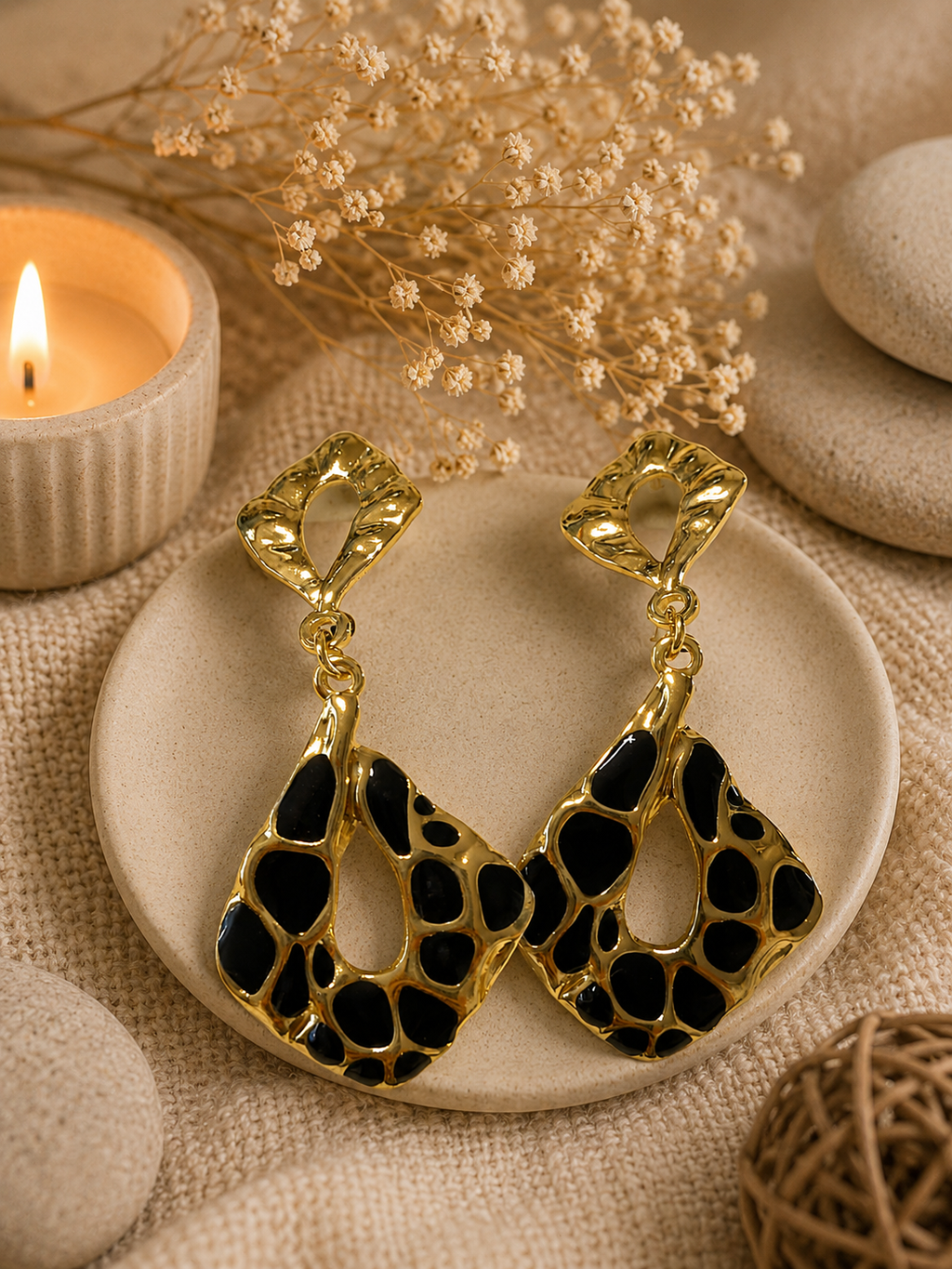 Boucles d'oreilles pendantes losange