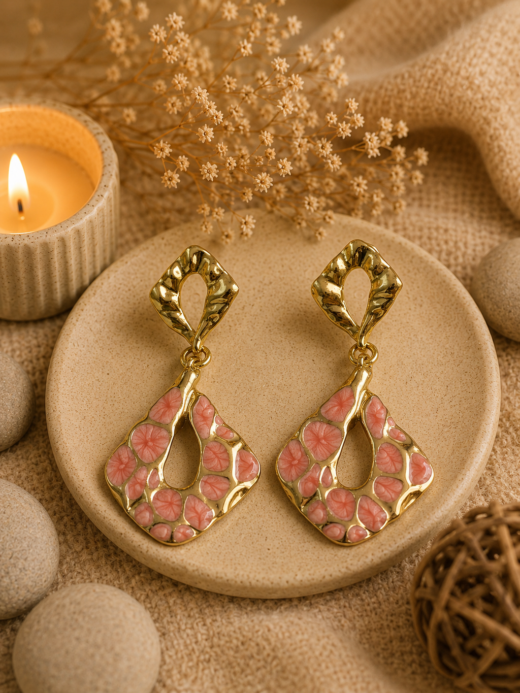 Boucles d'oreilles pendantes losange