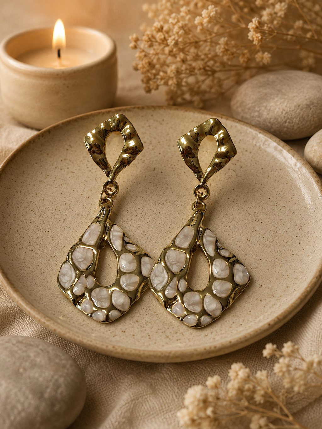 Boucles d'oreilles pendantes losange