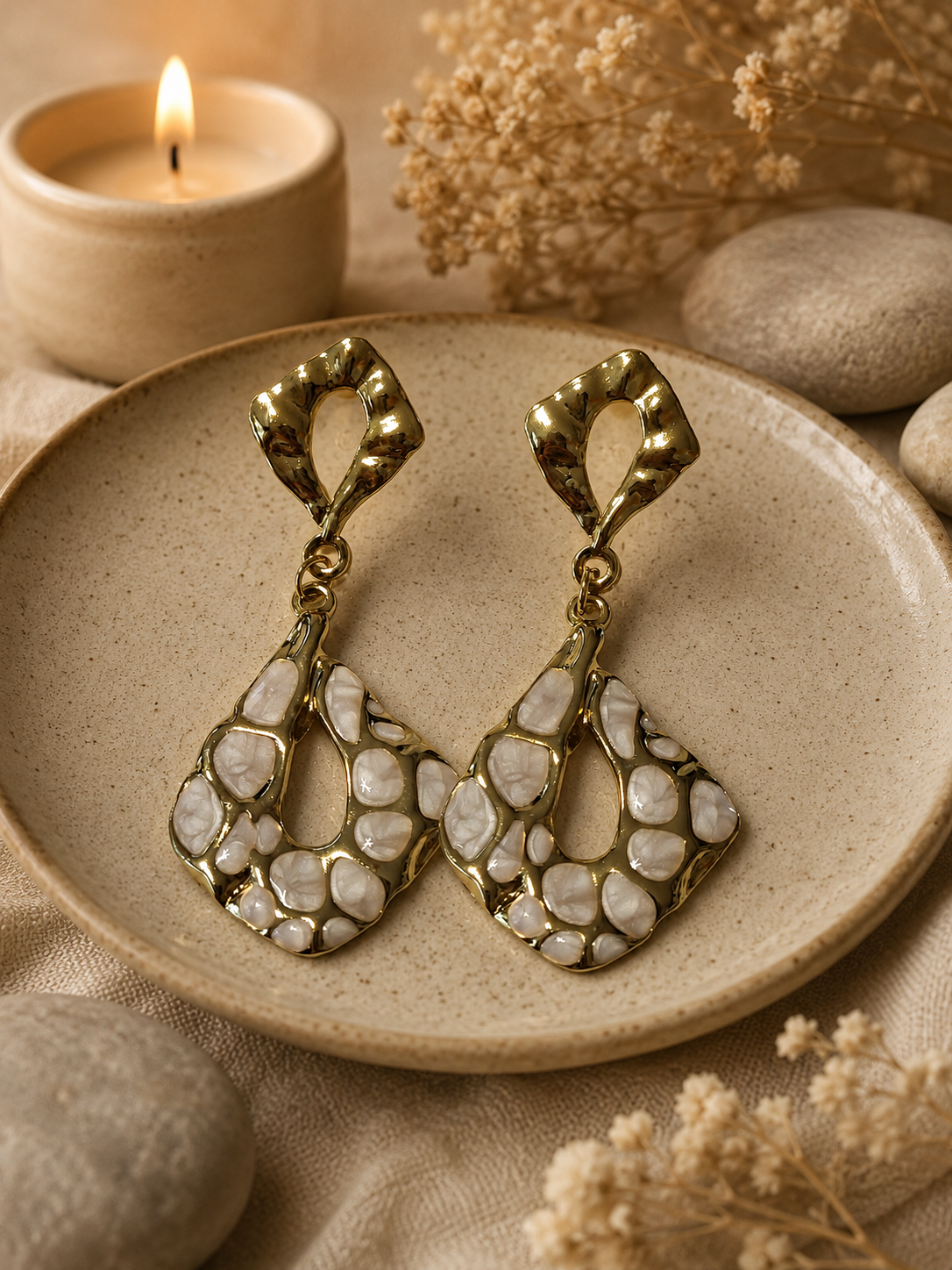 Boucles d'oreilles pendantes losange