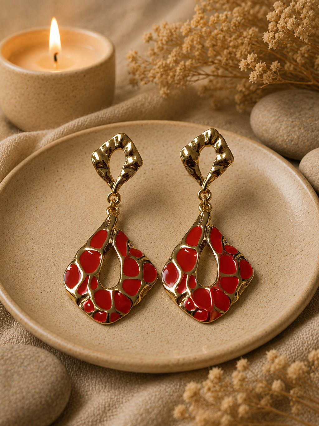 Boucles d'oreilles pendantes losange
